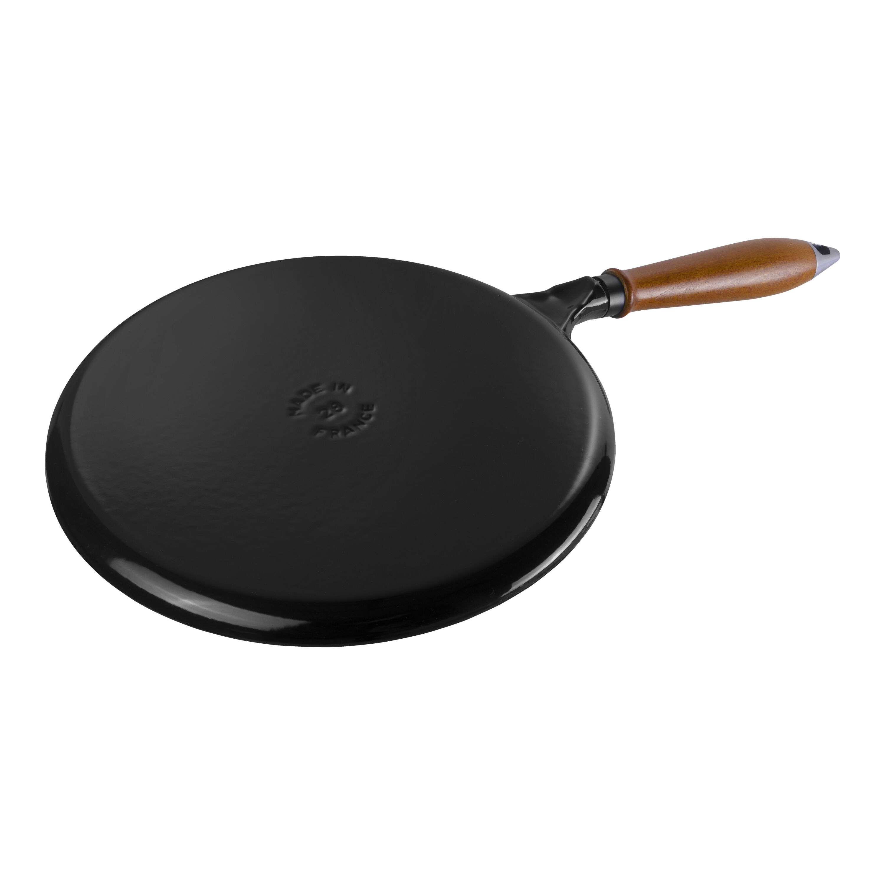 28 cm Cast iron Pancake pan with wooden handle