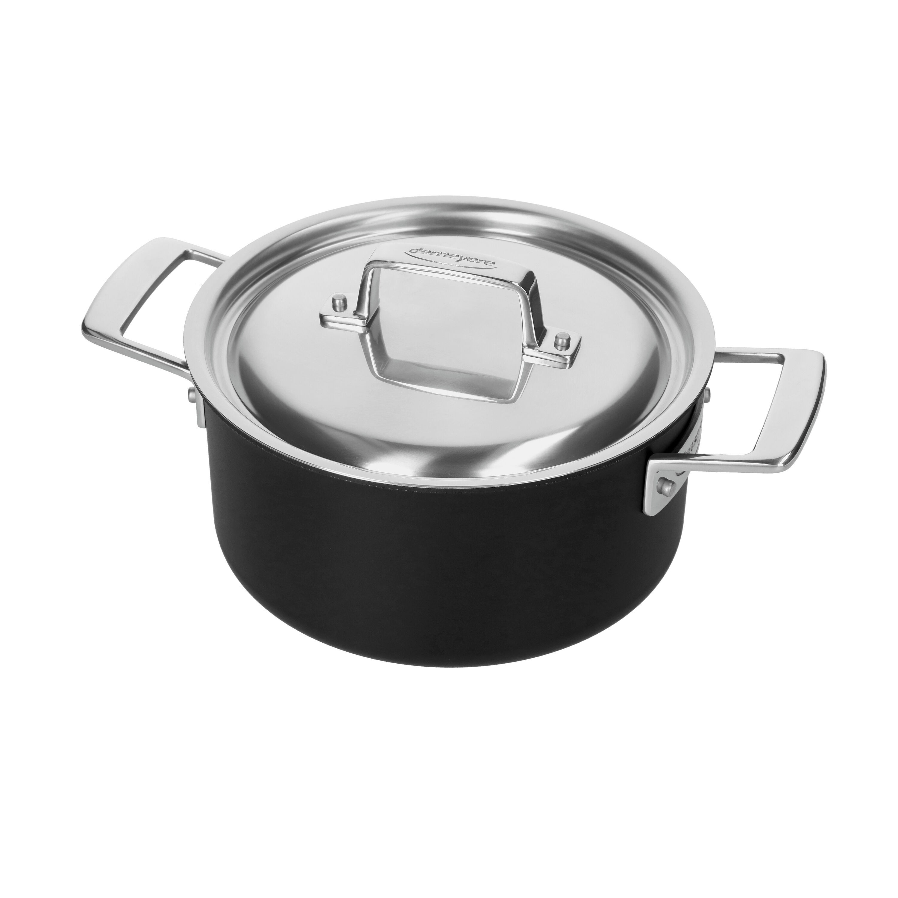 18 cm 18/10 Stainless Steel Stew pot silver-black