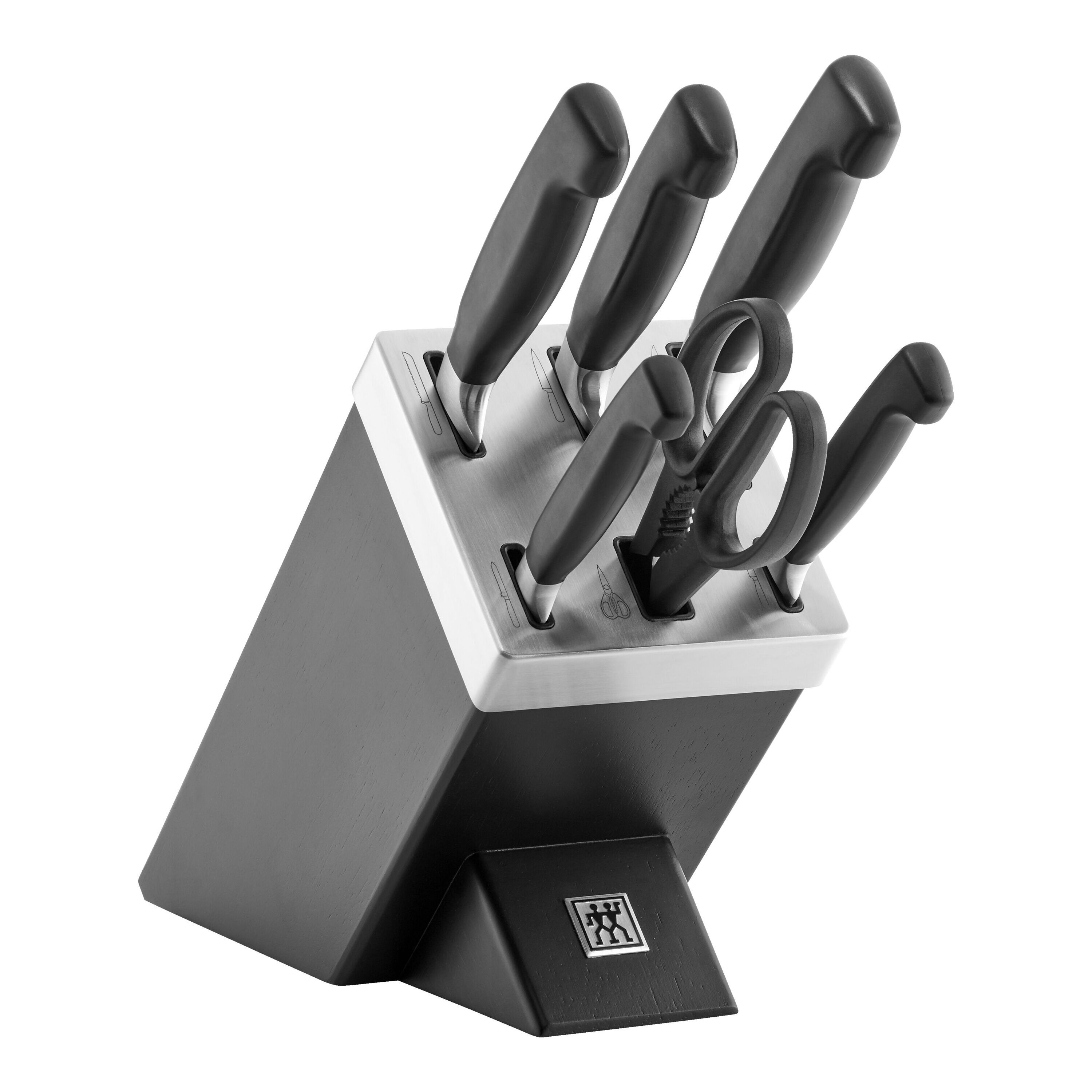 7-pcs, Knife block set, black