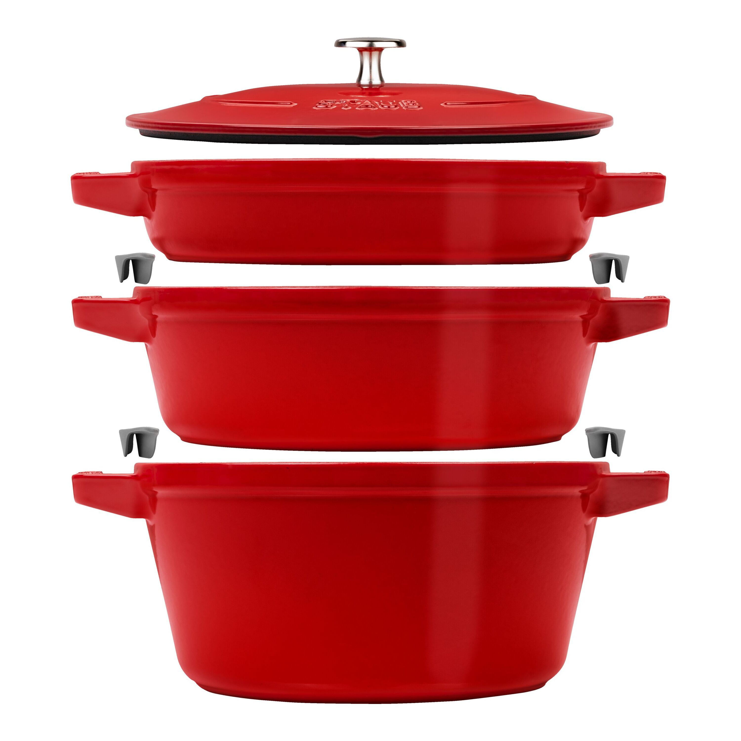 3-pcs Cast iron Pot set Stackable