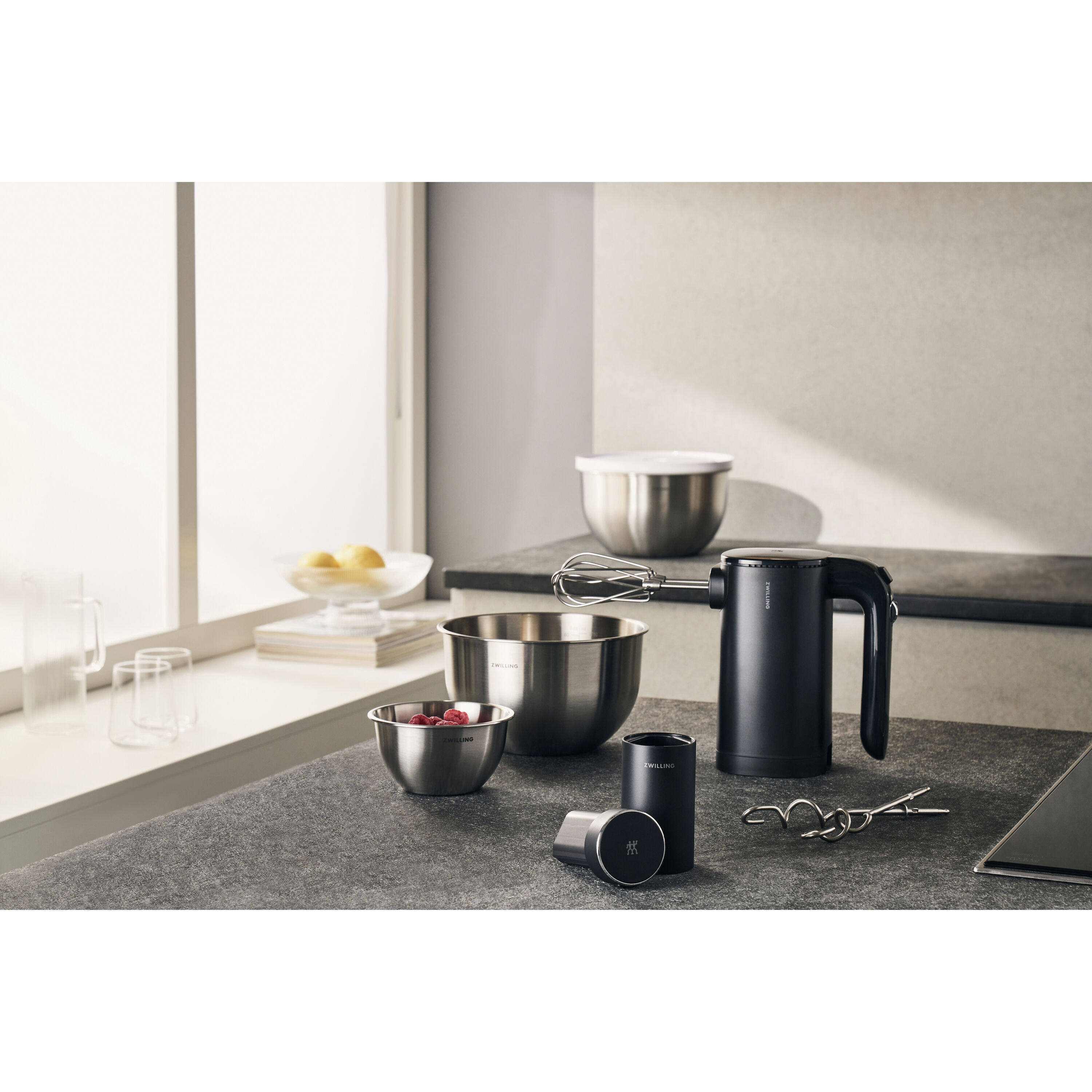 Cordless Hand Mixer Starter Set with Battery XTEND and Bowl set, 7-pcs., Black