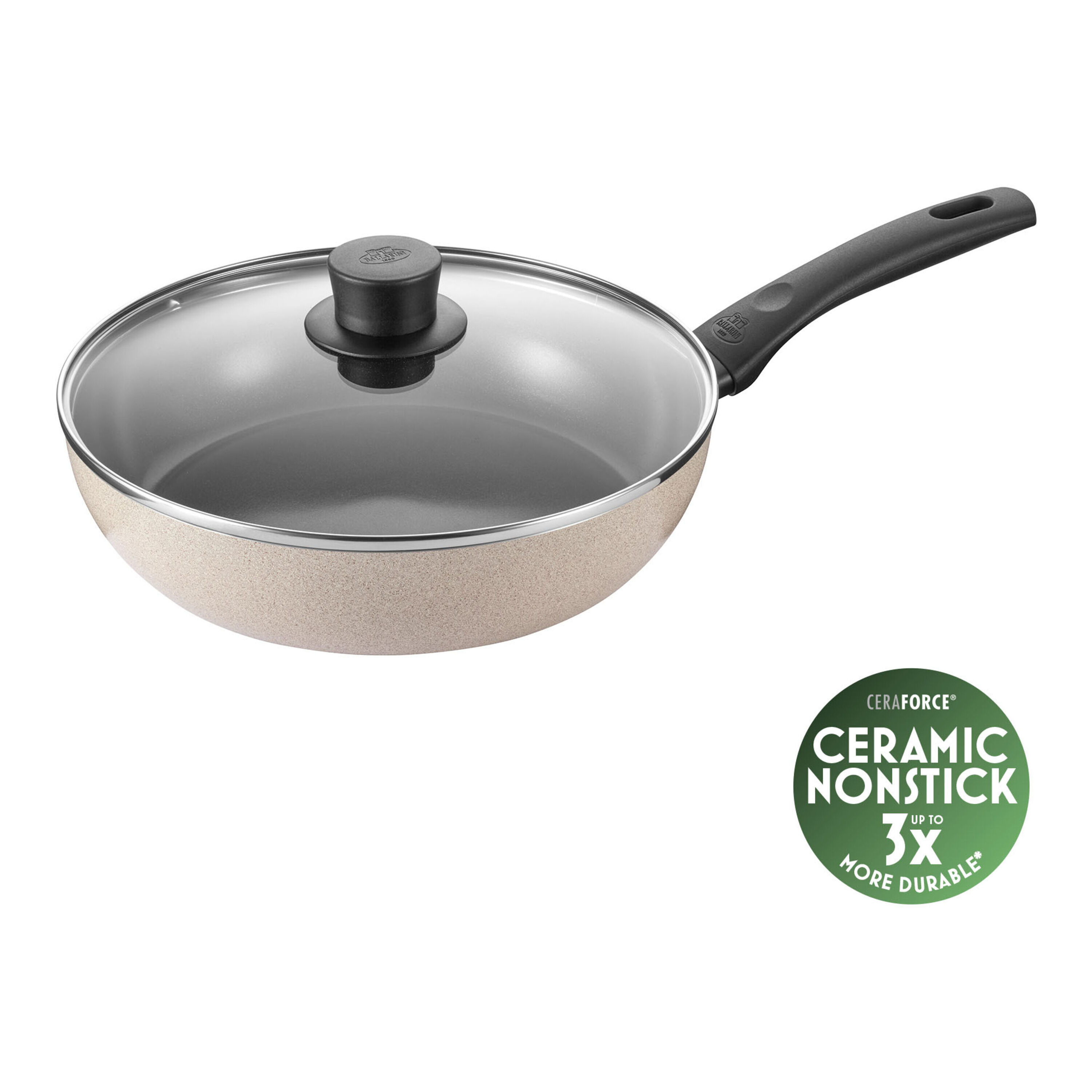 Saute pan with lid, 28 cm, Aluminium, Ceramic non-stick coating