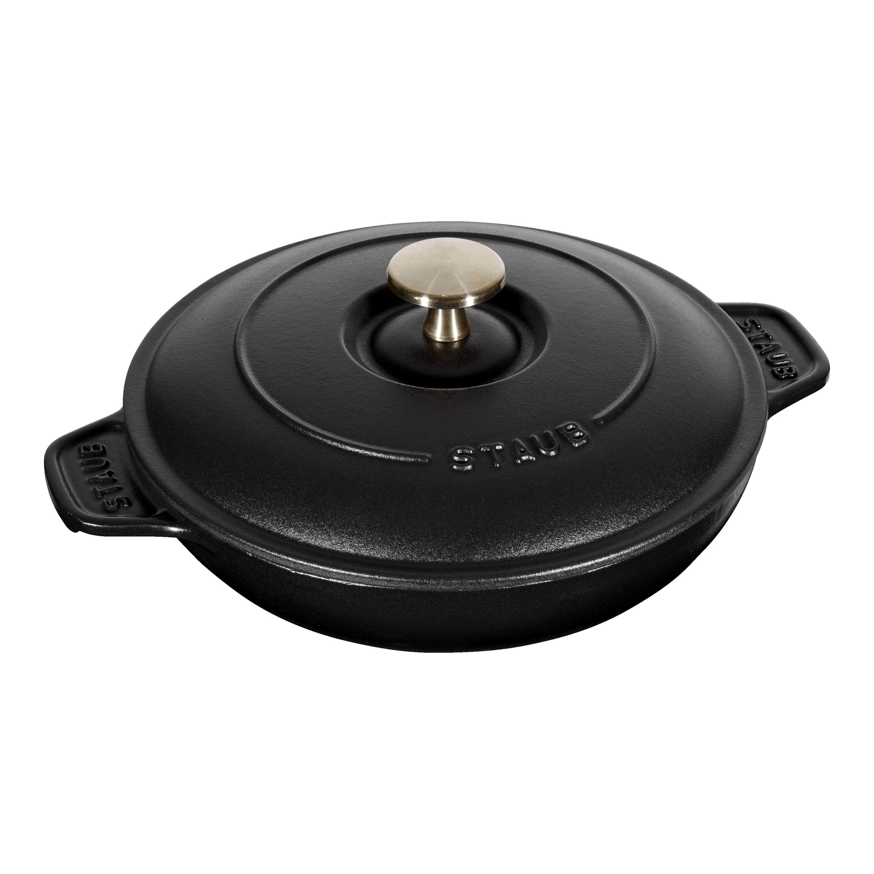 20 cm round Cast iron Oven dish with lid black