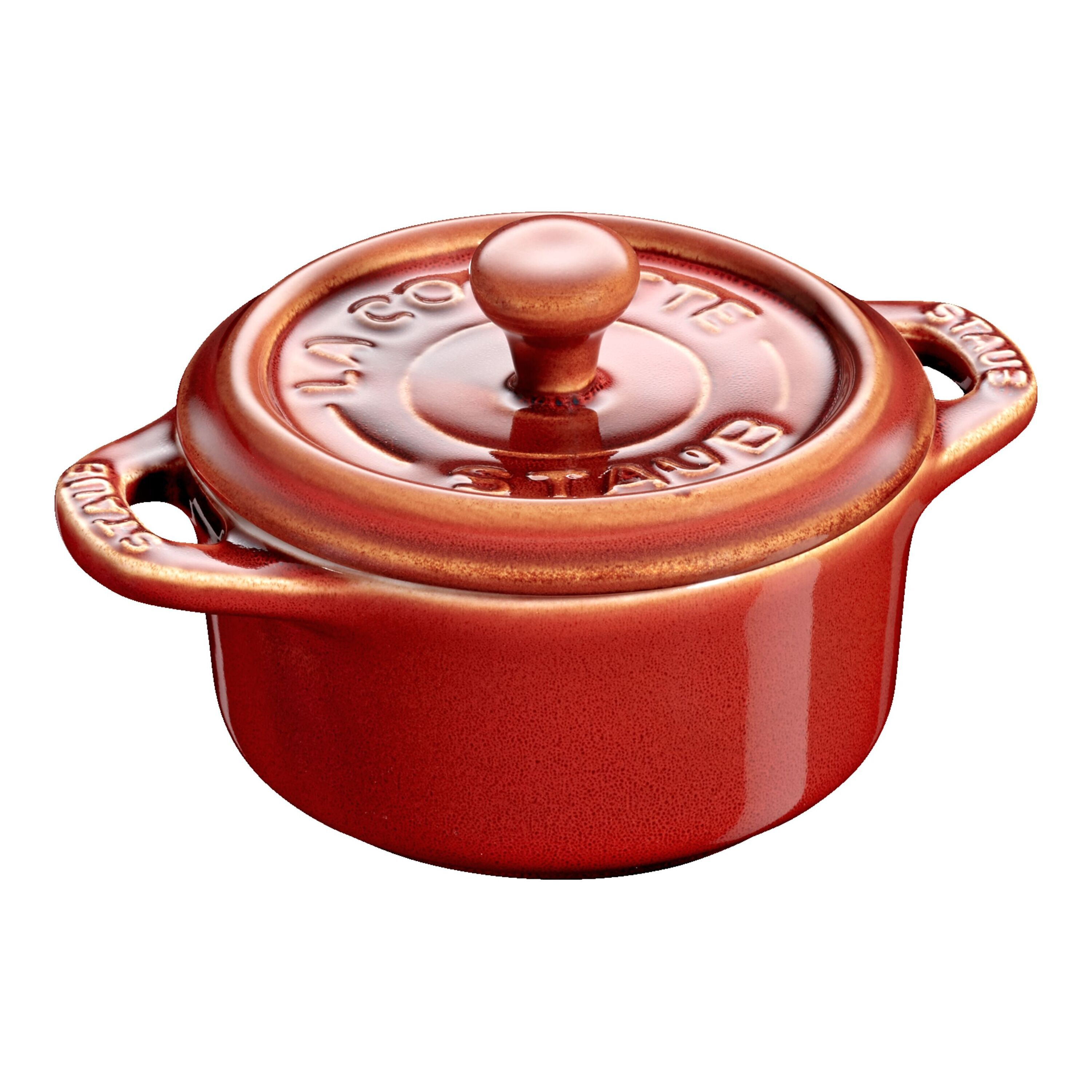 10 cm round ceramic Mini Cocotte ancient-copper