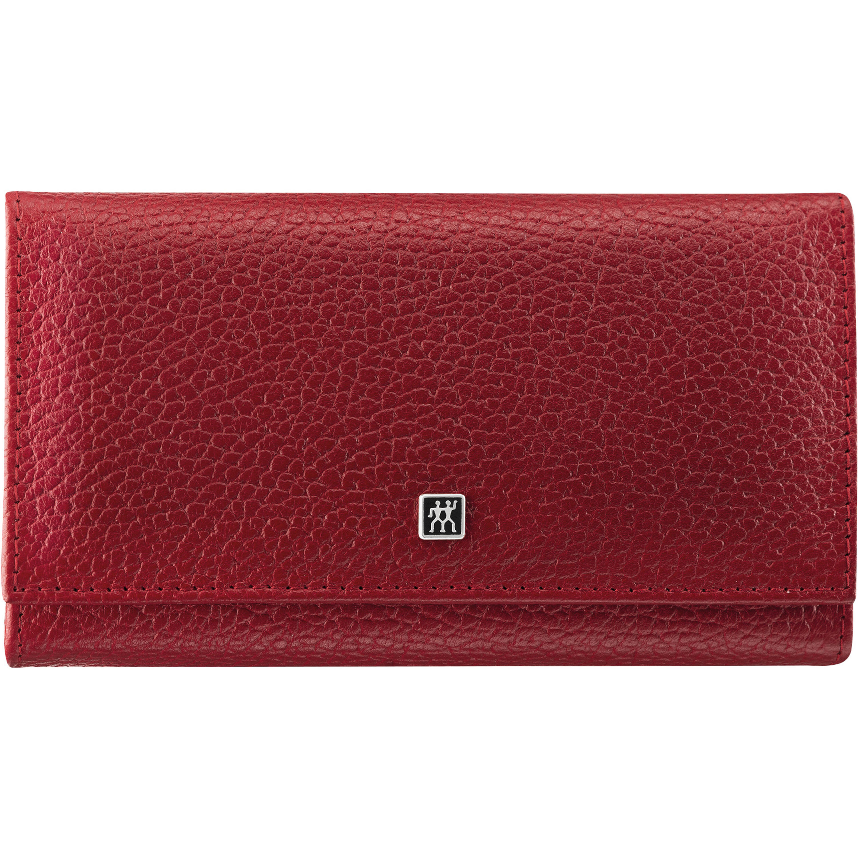 7-pcs Calf leather Snap fastener case red