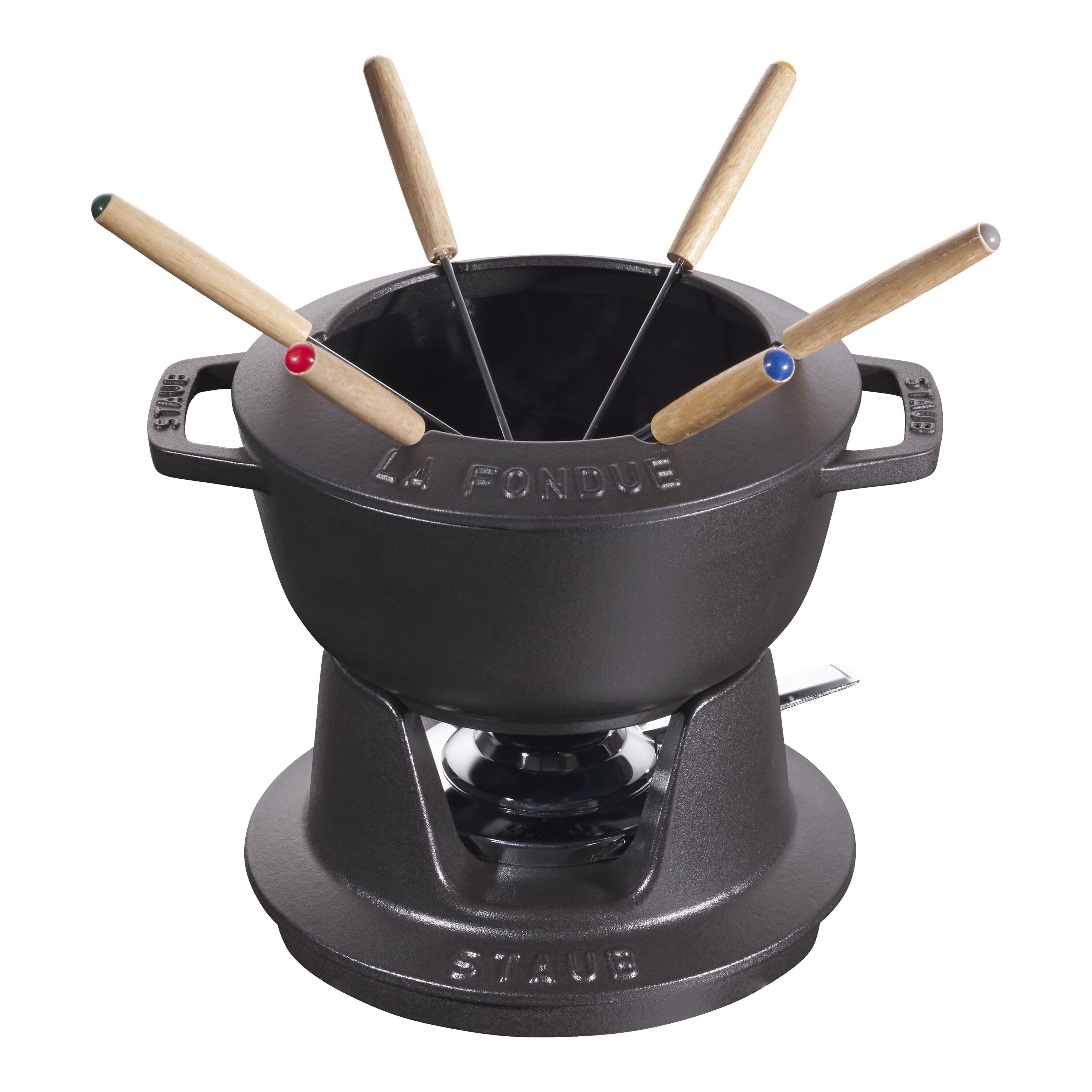 18 cm Cast iron Fondue Set black