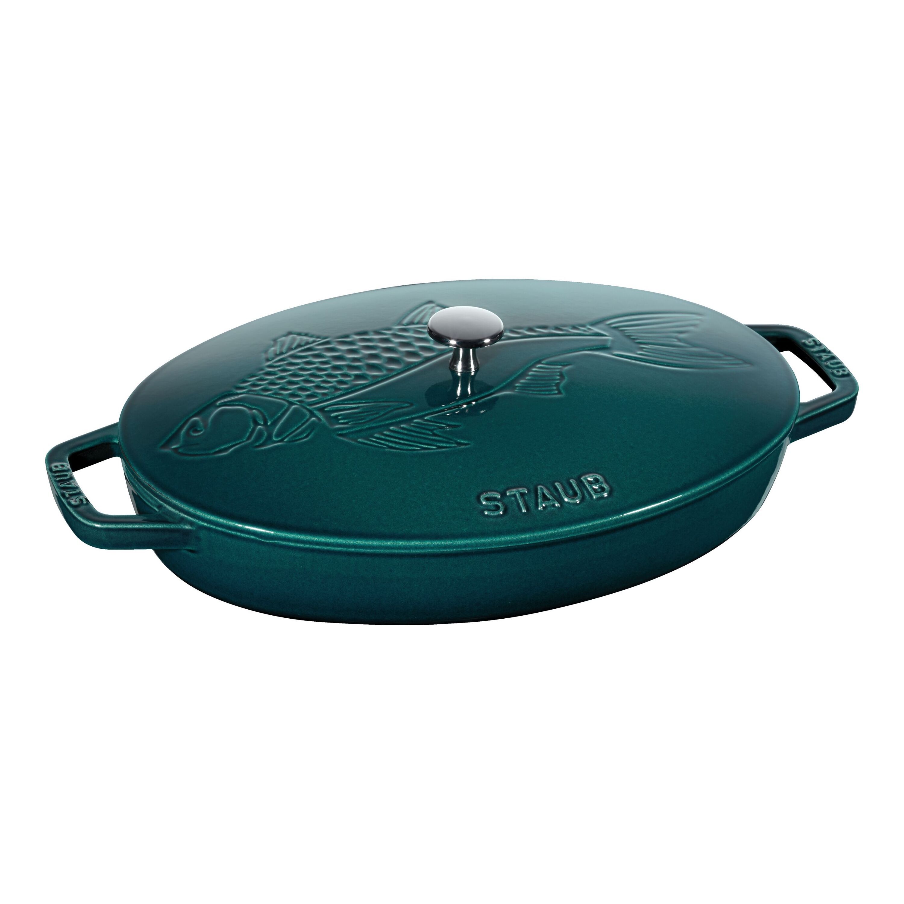 33 cm oval Cast iron Oven dish fish la-mer