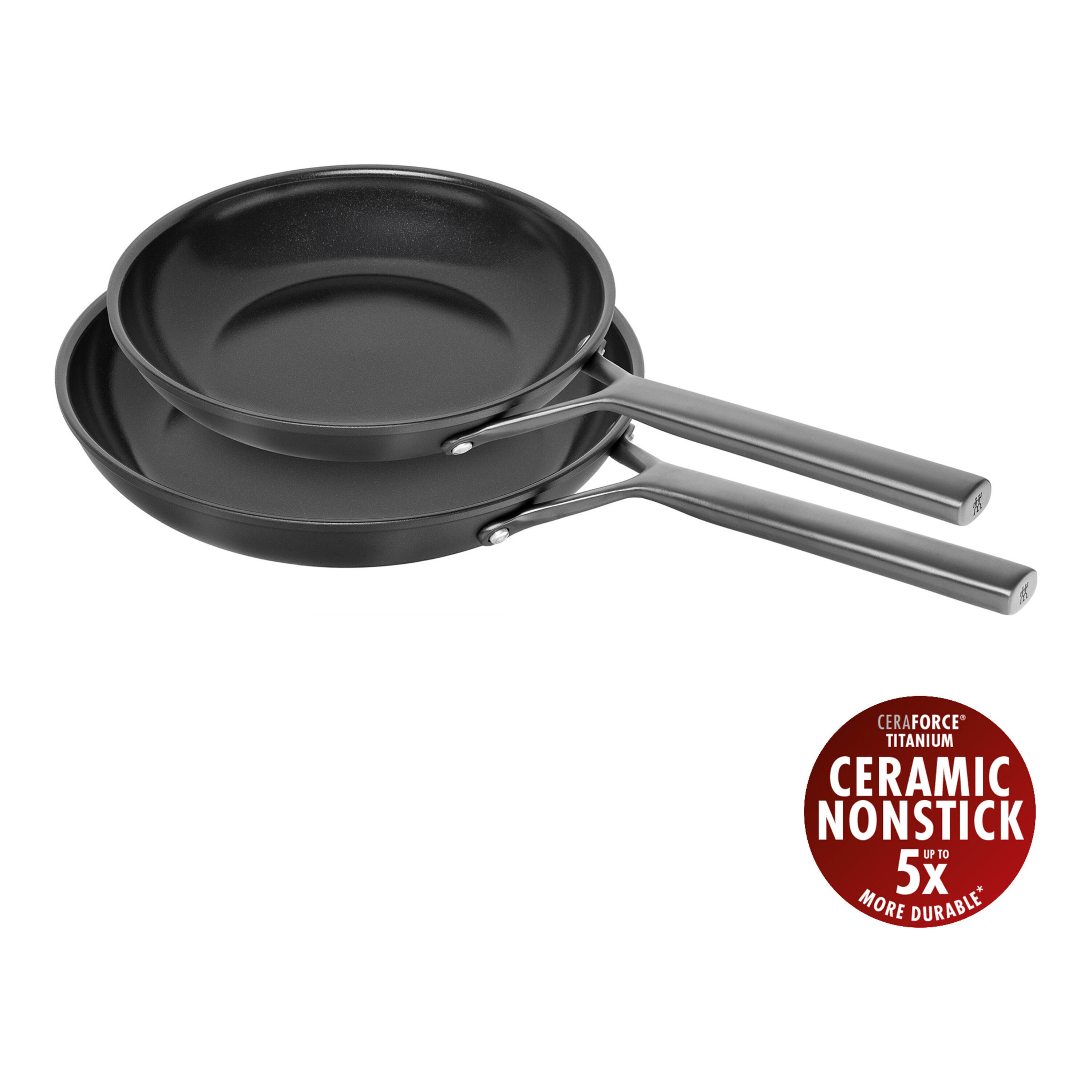 2-pcs Aluminium Frying pan set black