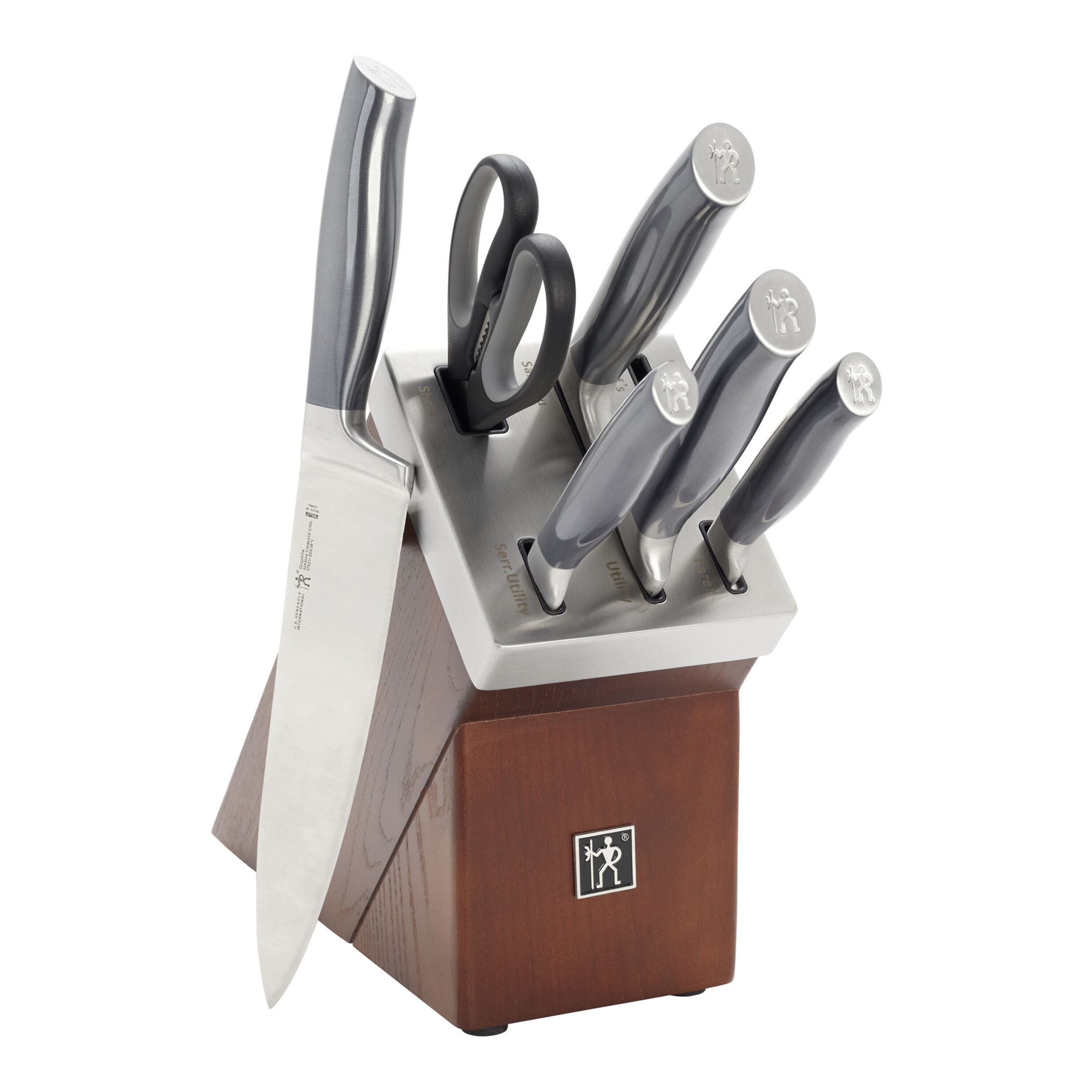 7-pcs, Knife block set, brown