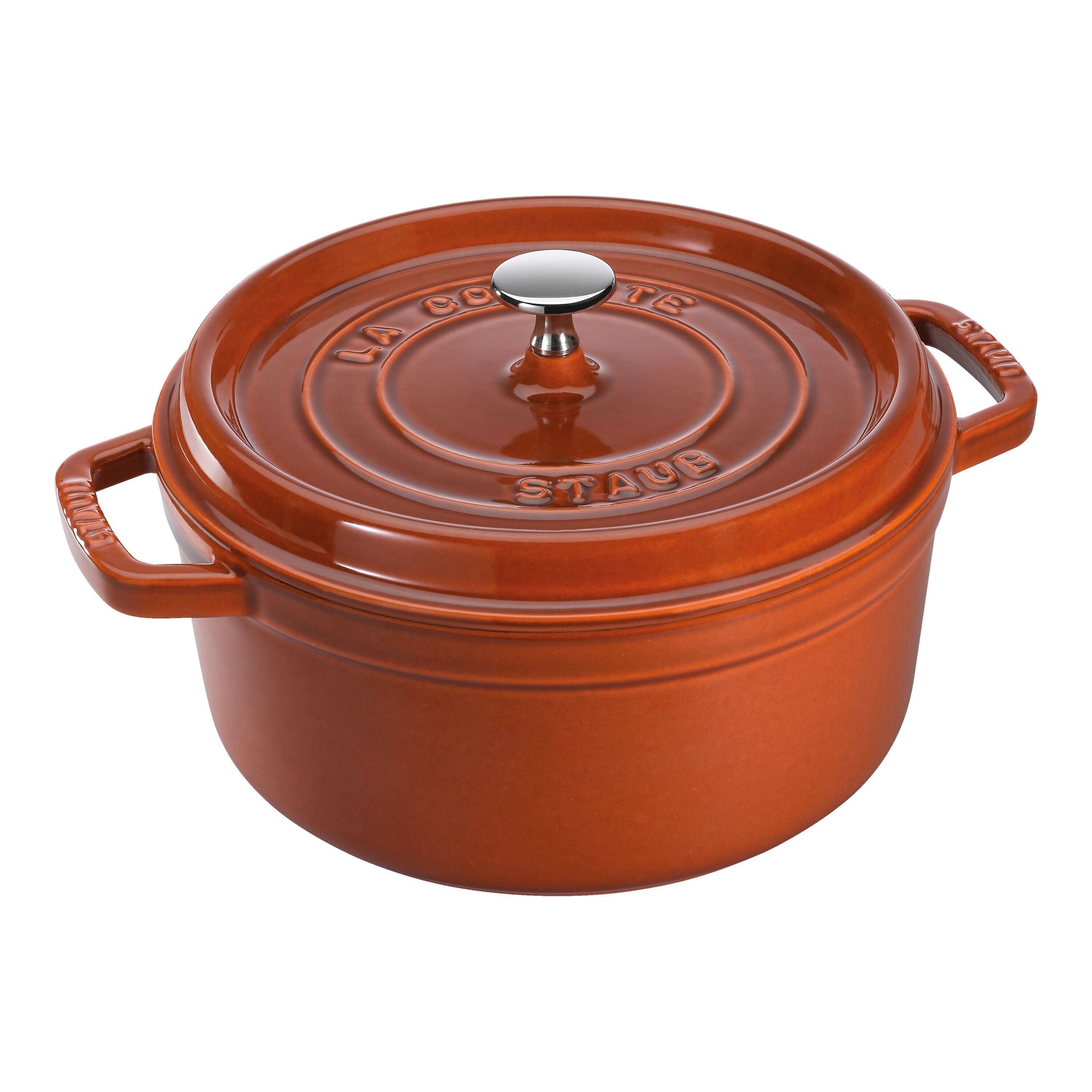 24 cm round Cast iron Cocotte cinnamon