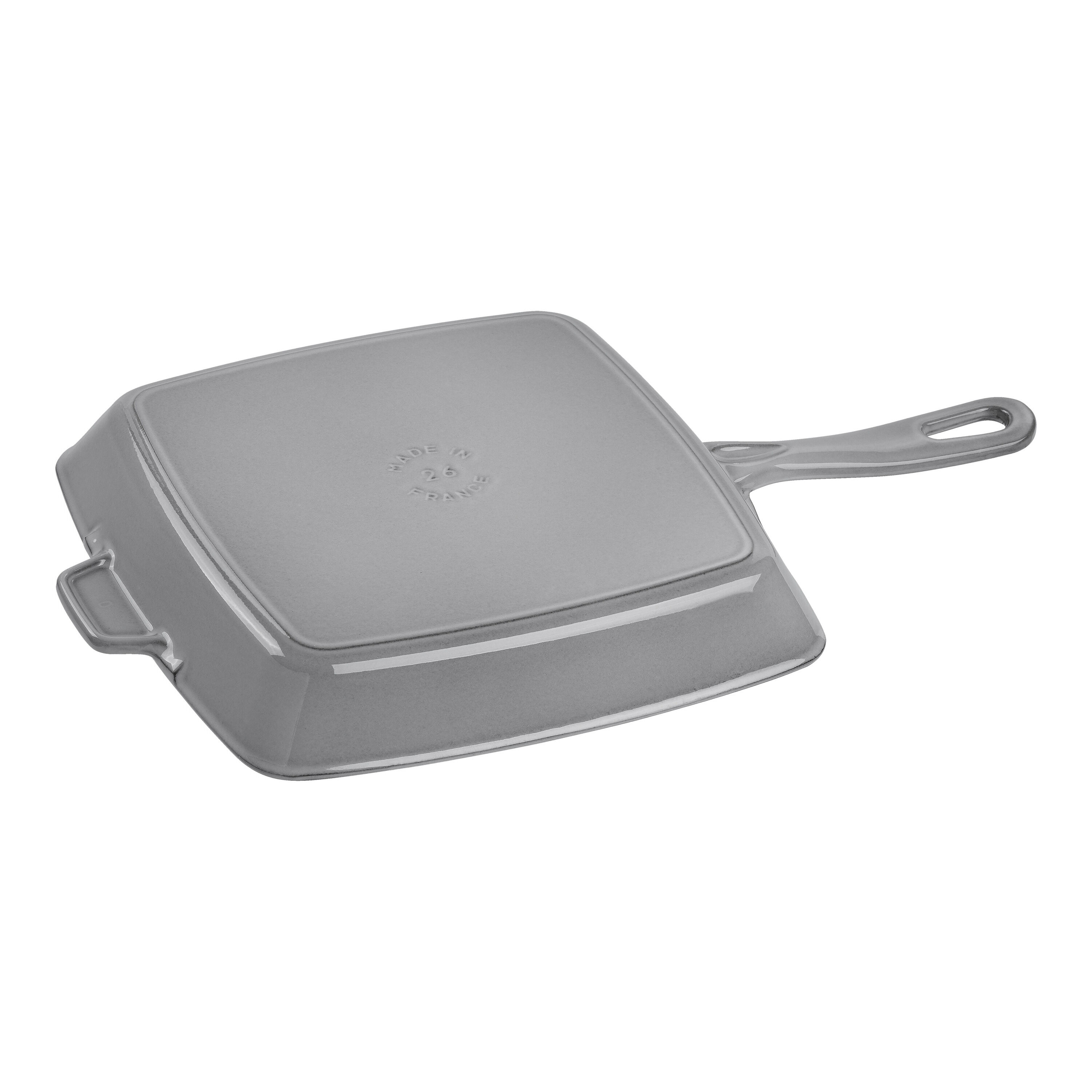 26 cm square Cast iron American grill graphite-grey