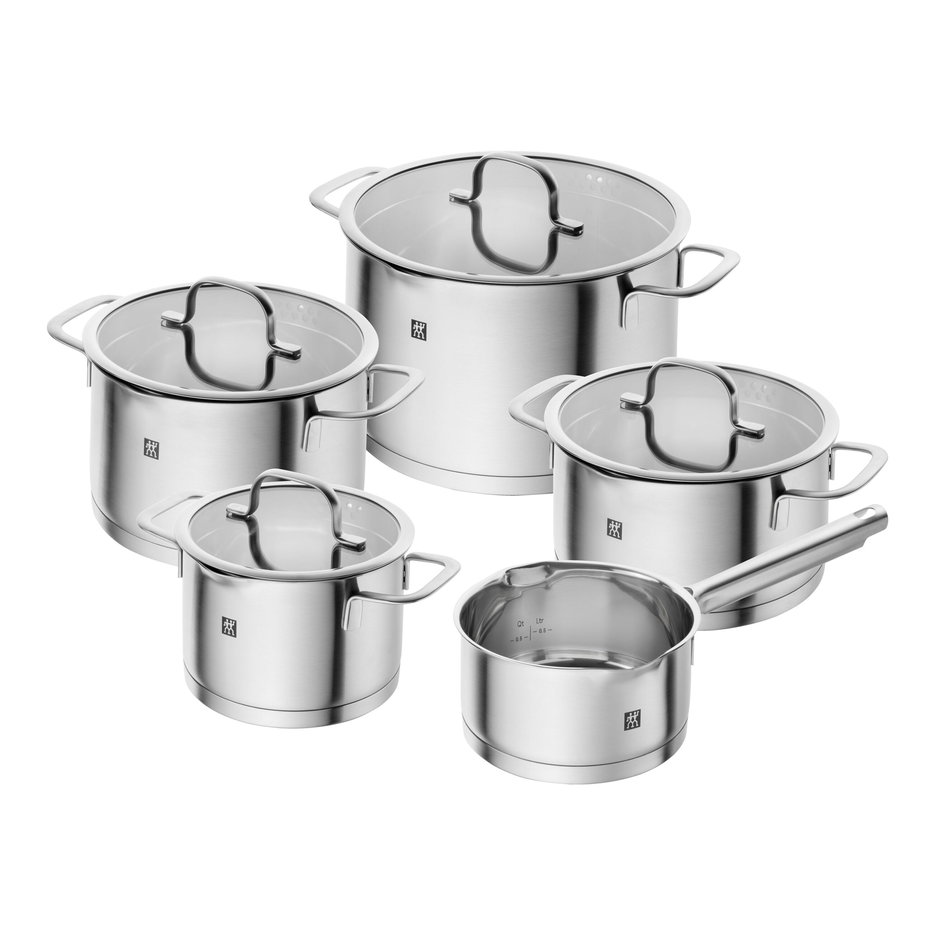 5-pcs Stainless steel Pot set silver