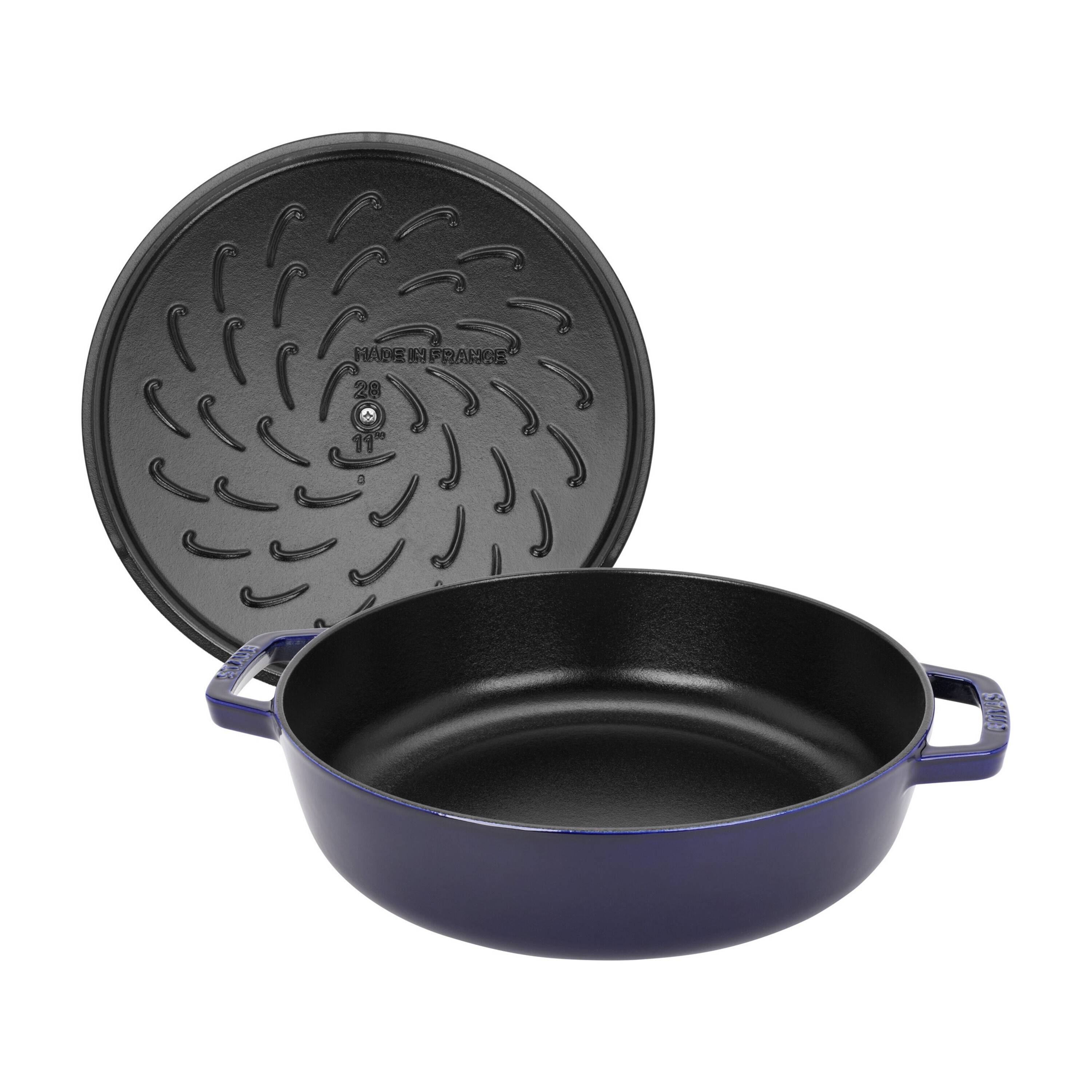28 cm round Cast iron Saute pan Chistera dark-blue