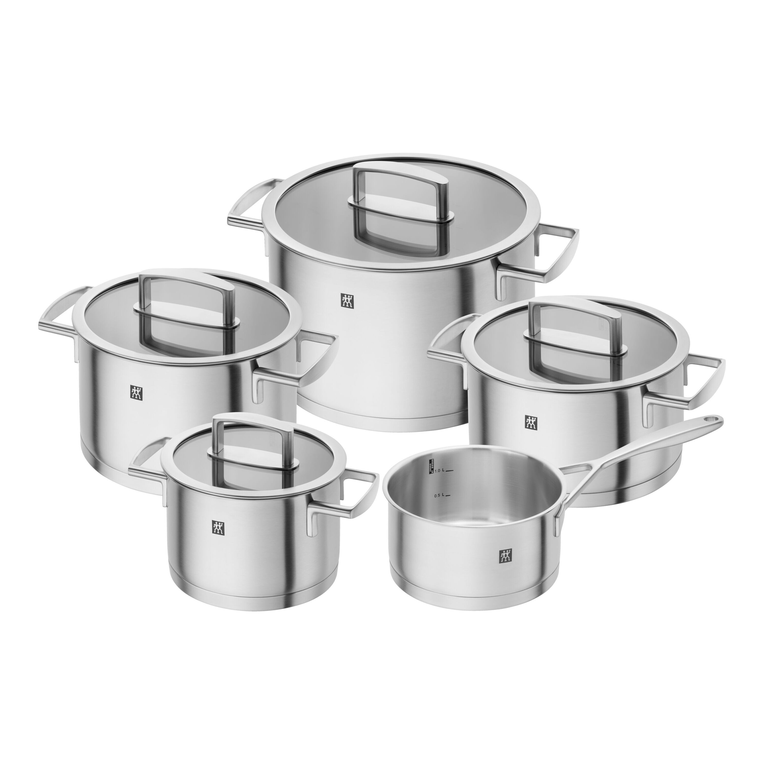 5-pcs 18/10 Stainless Steel Pot set silver