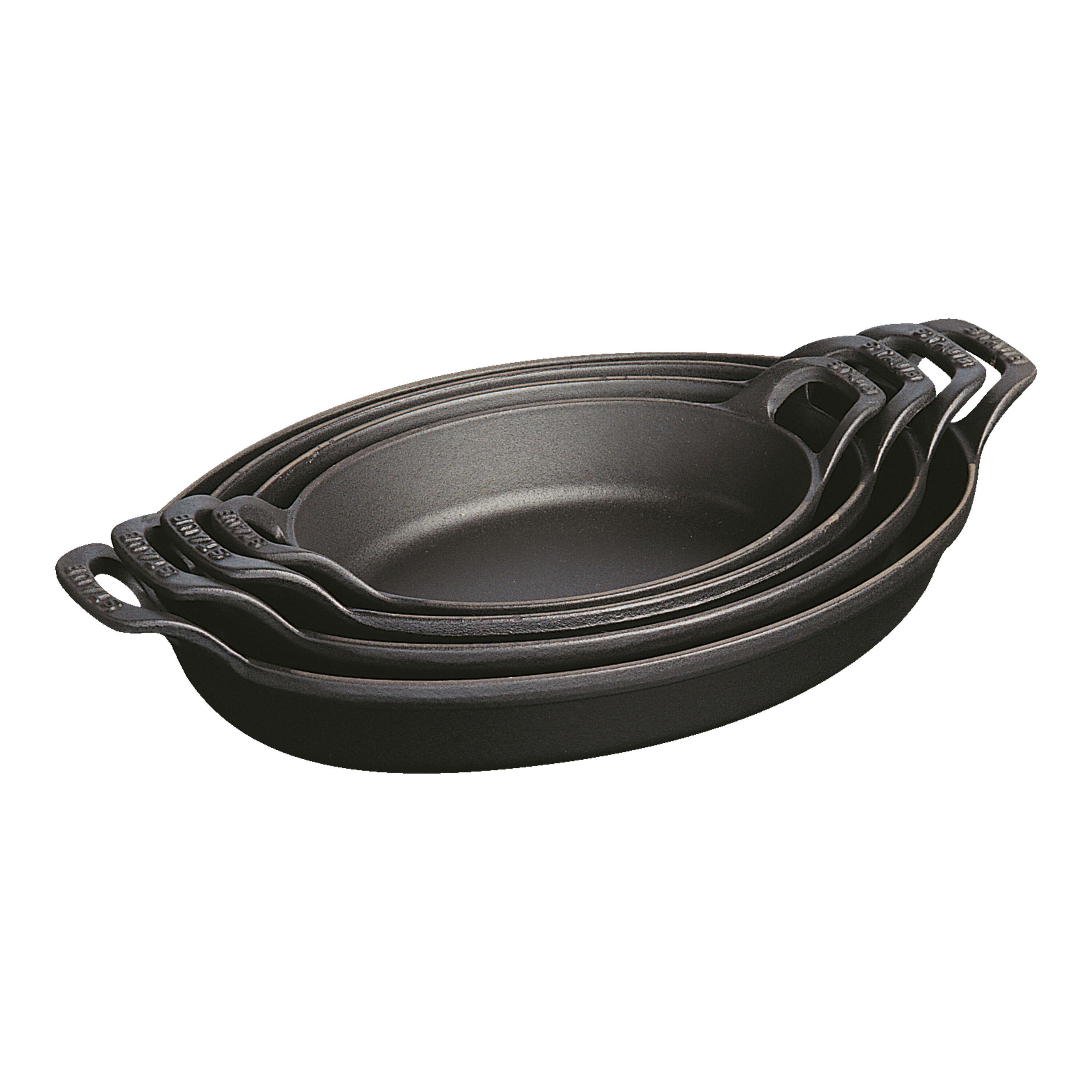32 cm oval Cast iron Oven dish black