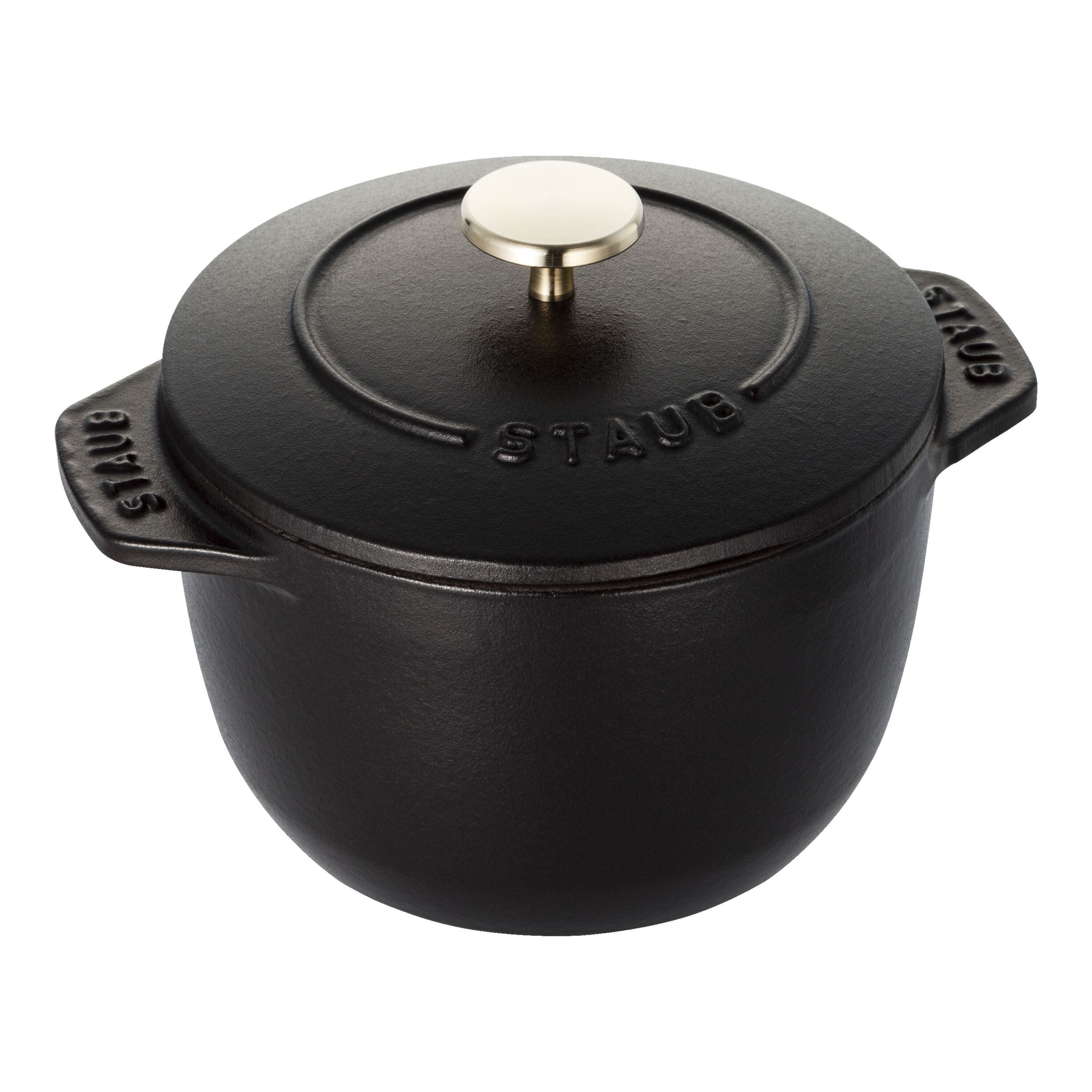 12 cm round Cast iron Rice Cocotte black