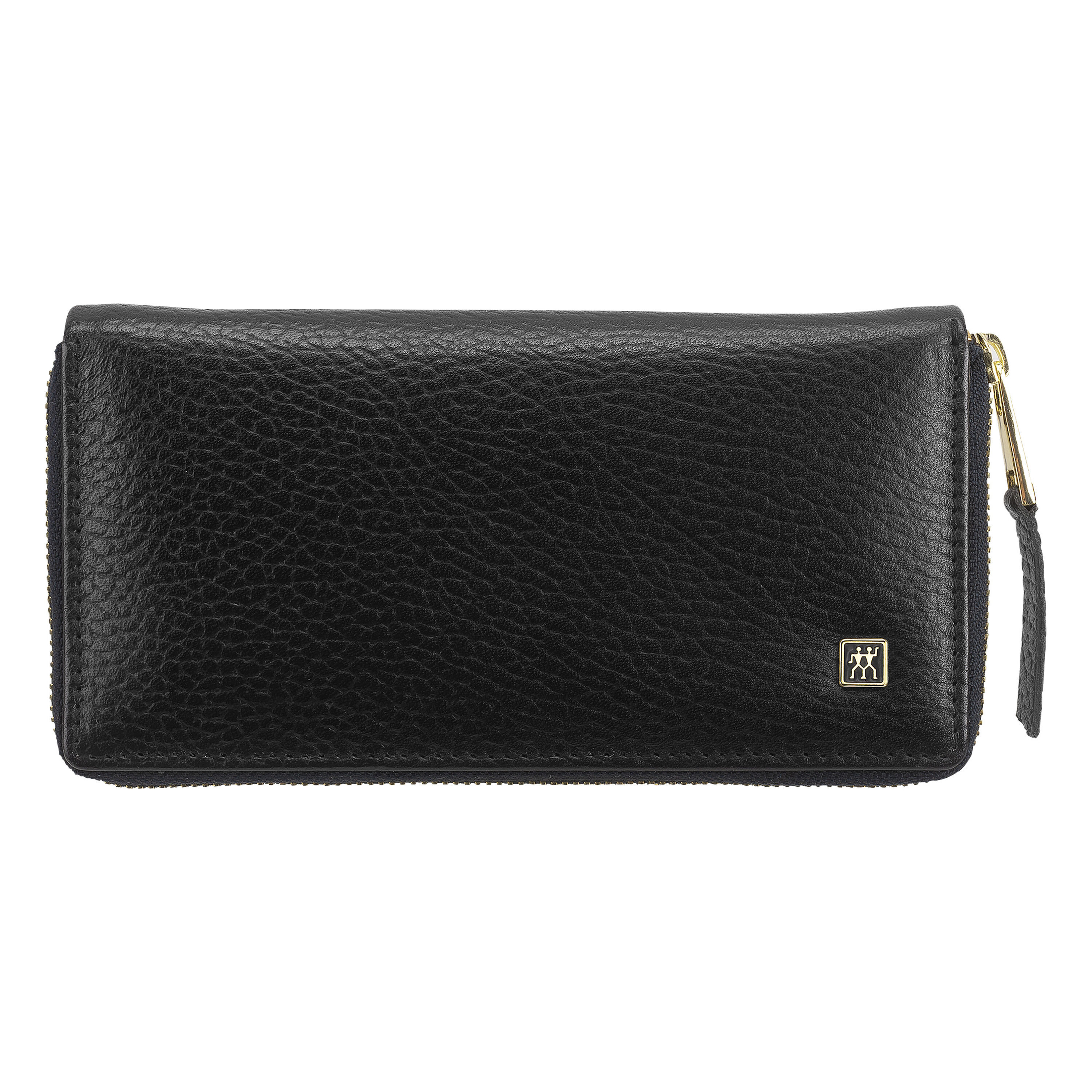5-pcs Calf leather Zip fastener case black