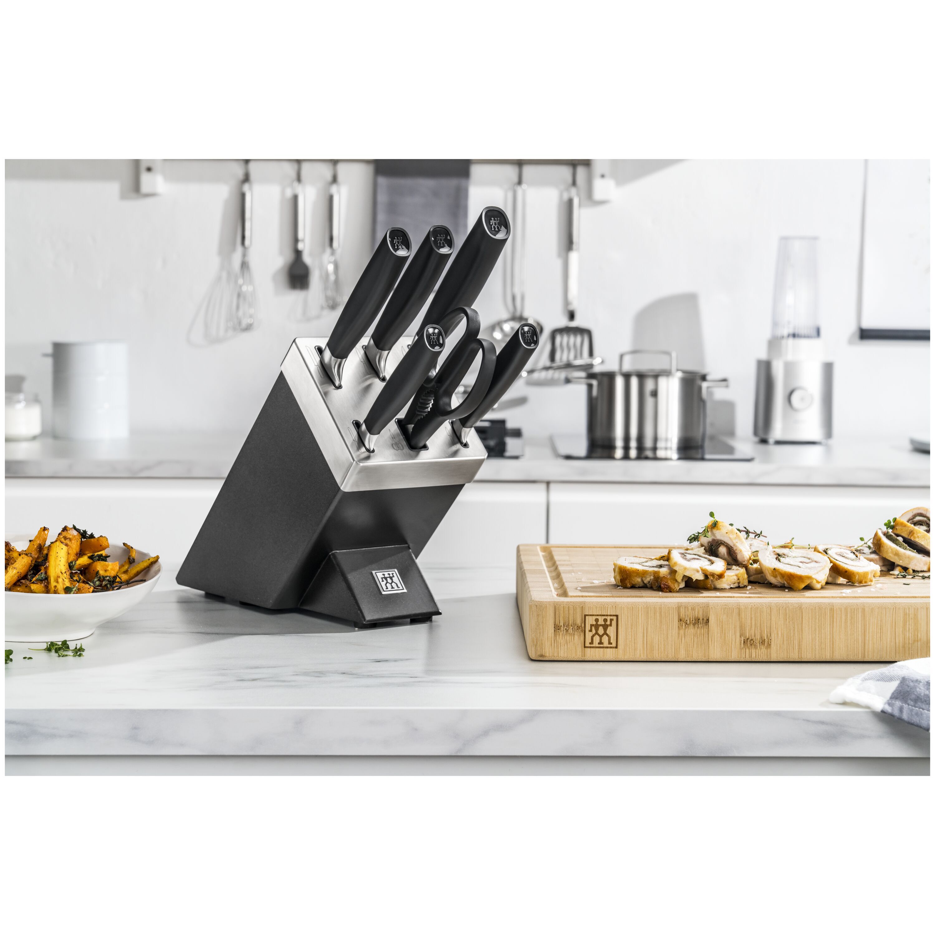 7-pcs, Knife block set, black, anthracite