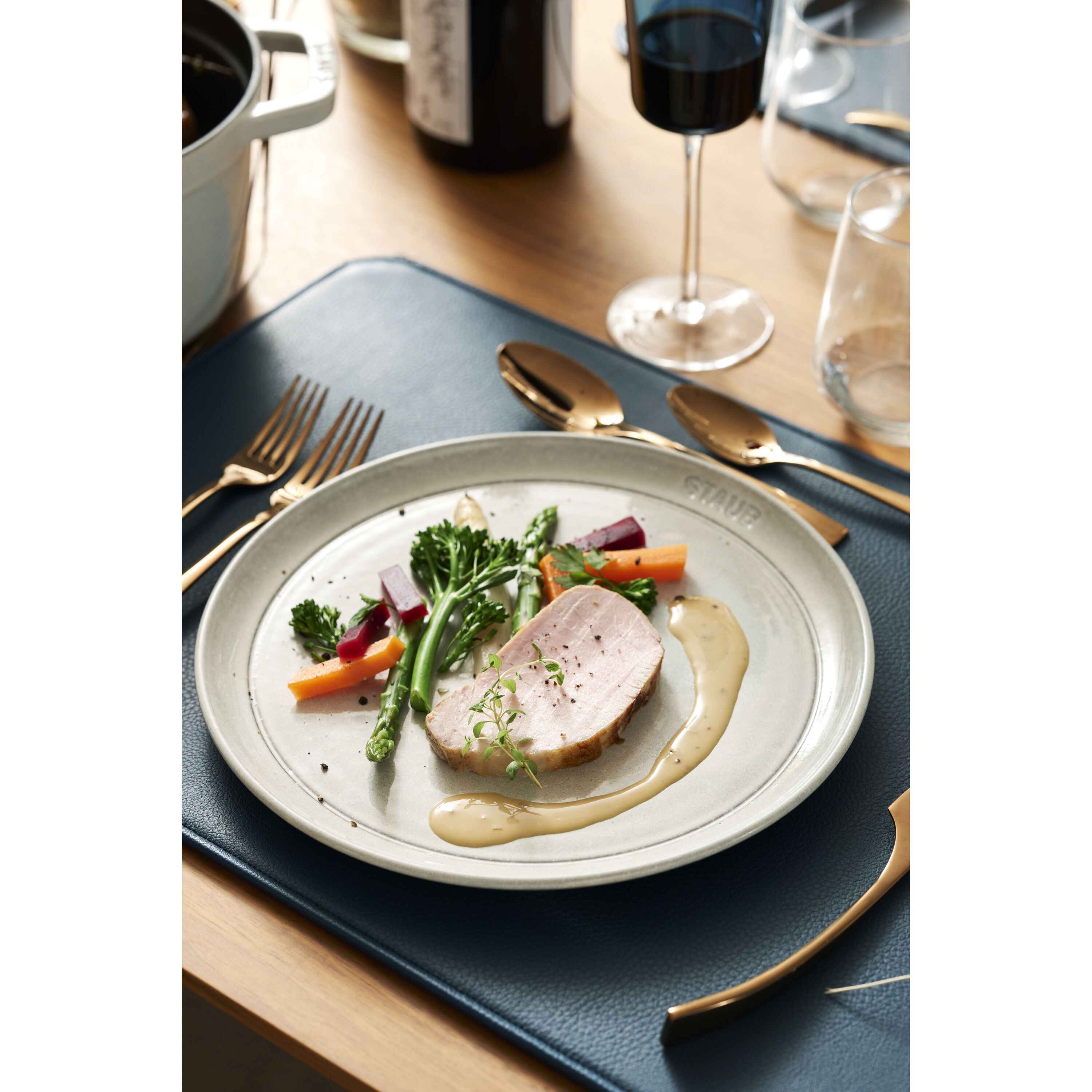 26 cm ceramic Plate flat white truffle