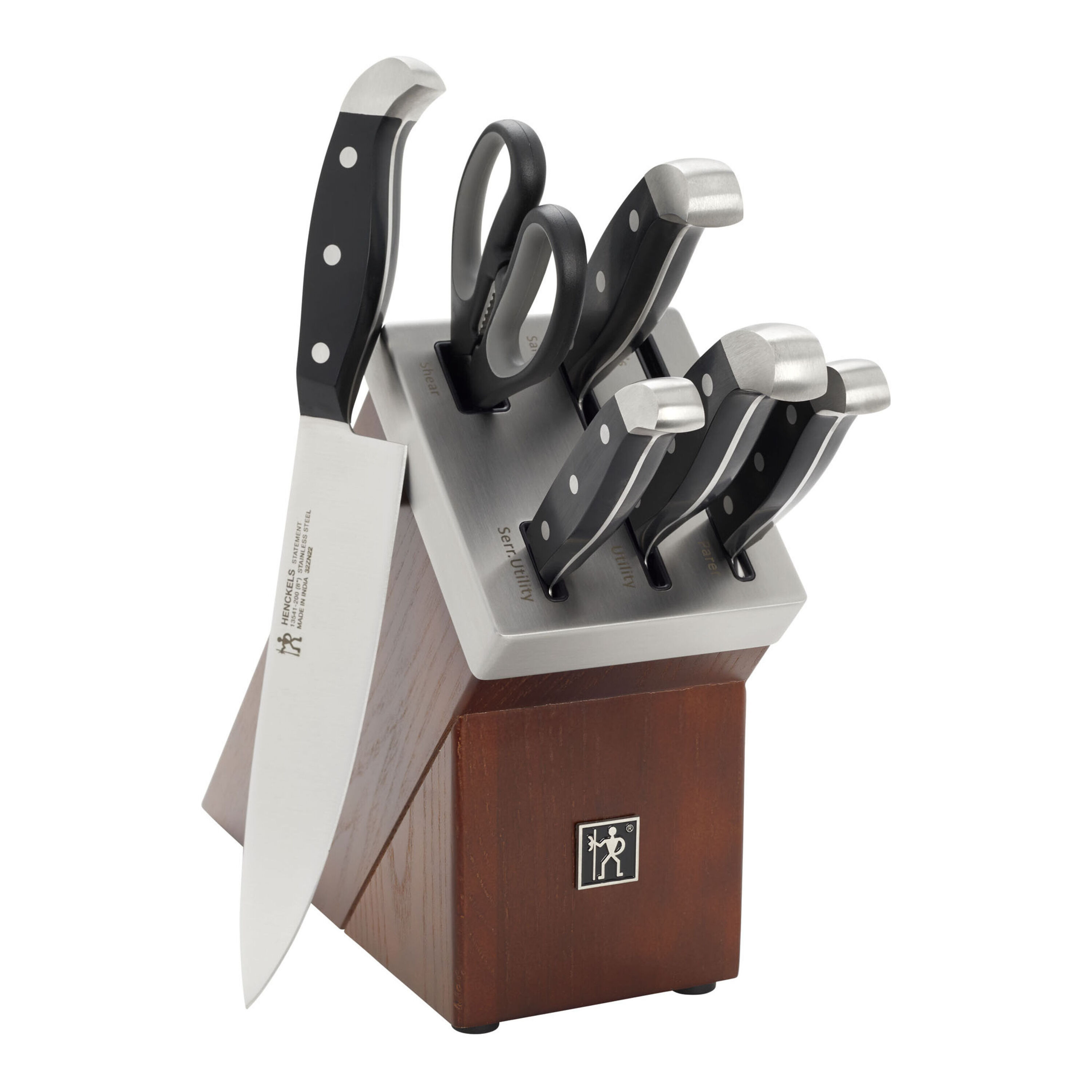 7-pcs, Knife block set, brown