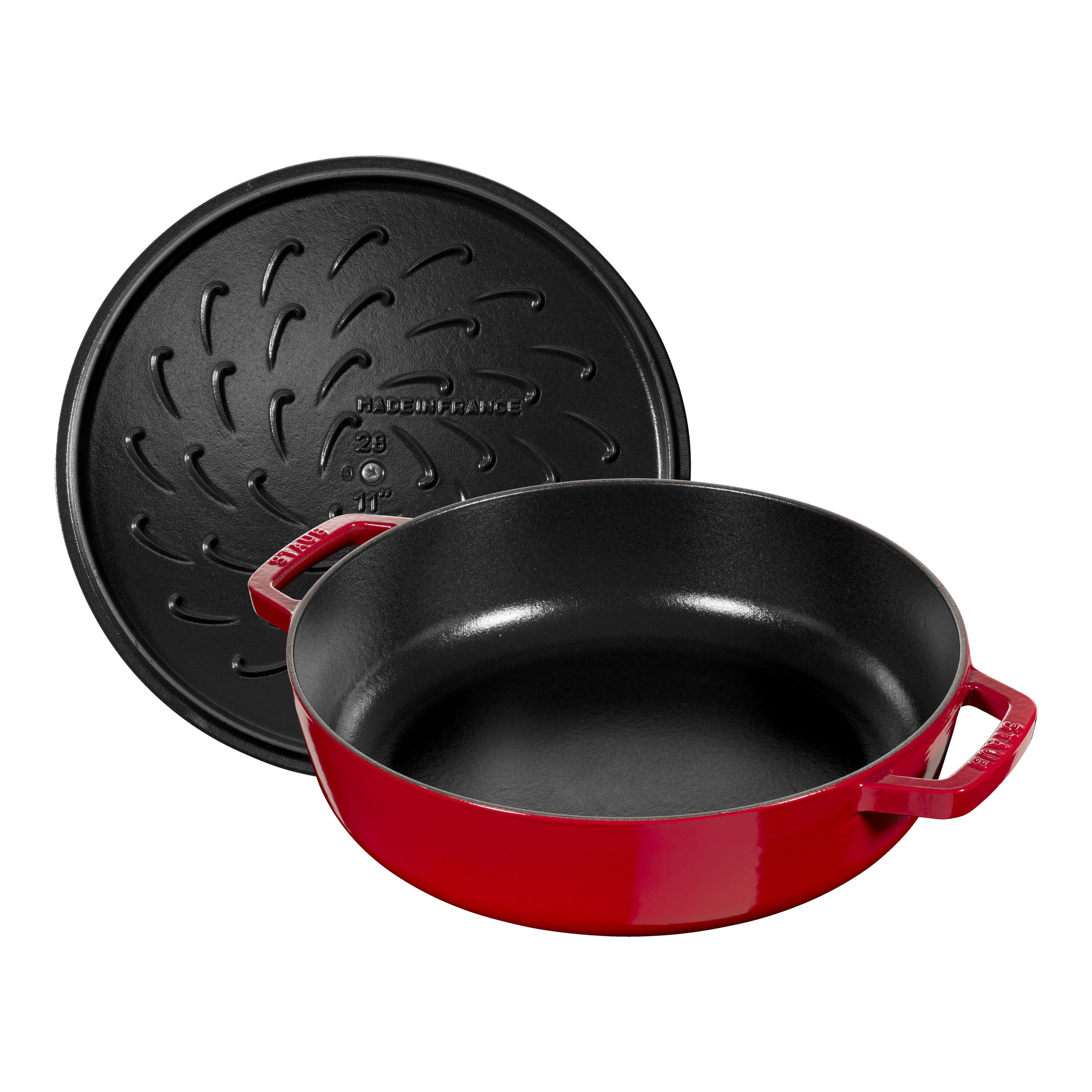 24 cm round Cast iron Saute pan Chistera cherry