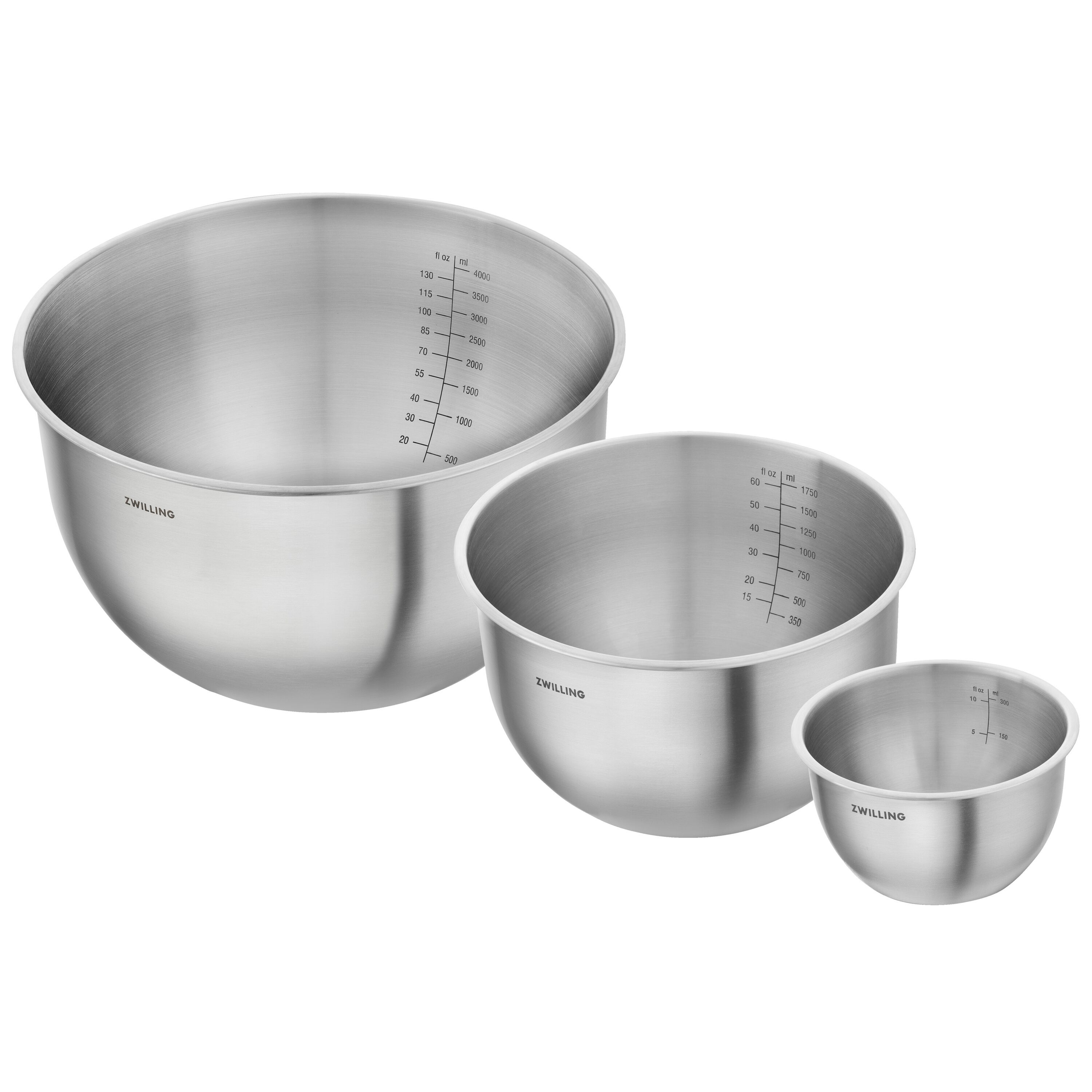 Bowl set S/M/L / 3-pcs, Stainless steel, silver