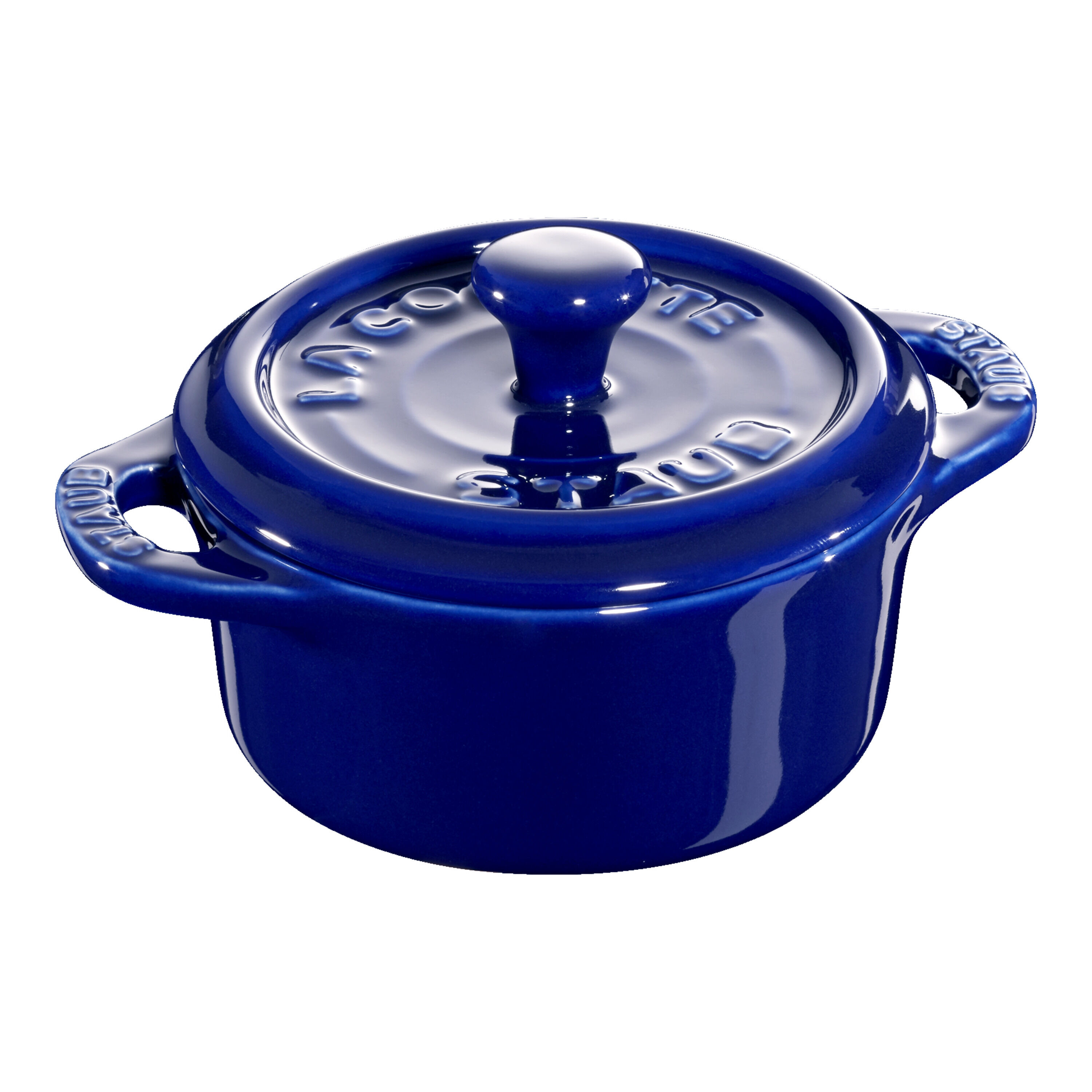 10 cm round ceramic Mini Cocotte dark-blue