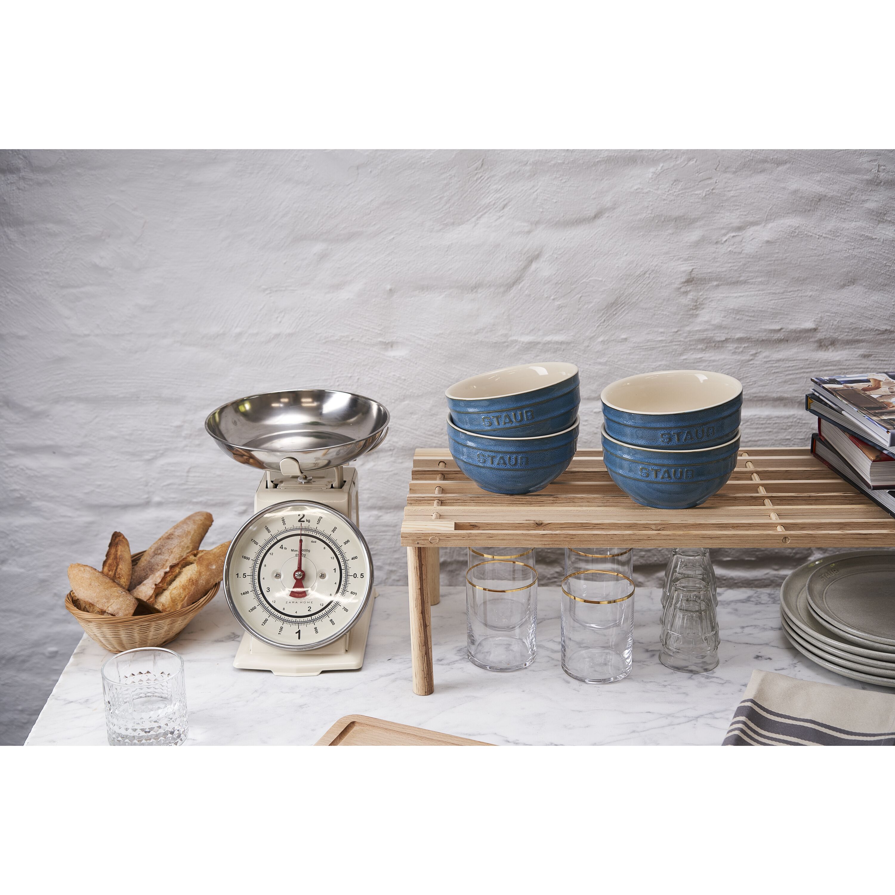 14 cm / 4-pcs ceramic Bowl set ancient-turquoise