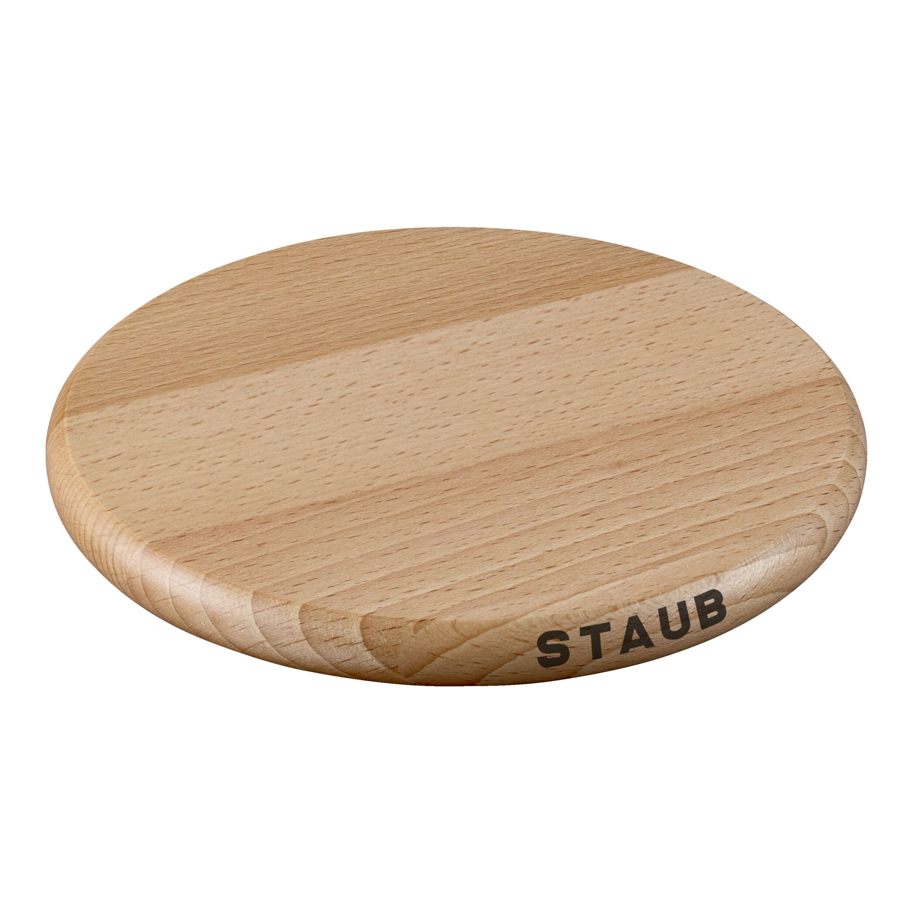 16 cm round Beech Trivet magnetic brown