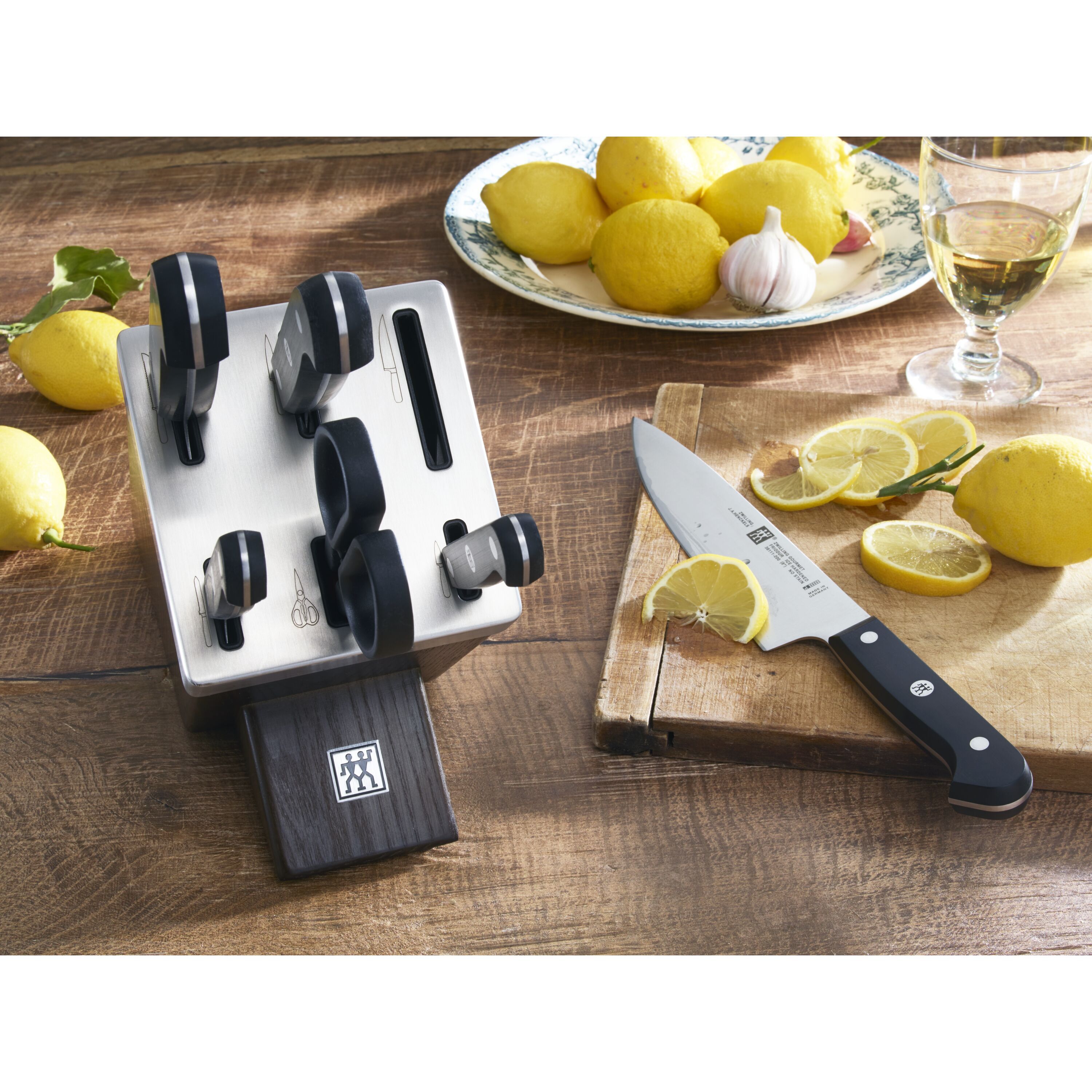 7-pcs, Knife block set, brown