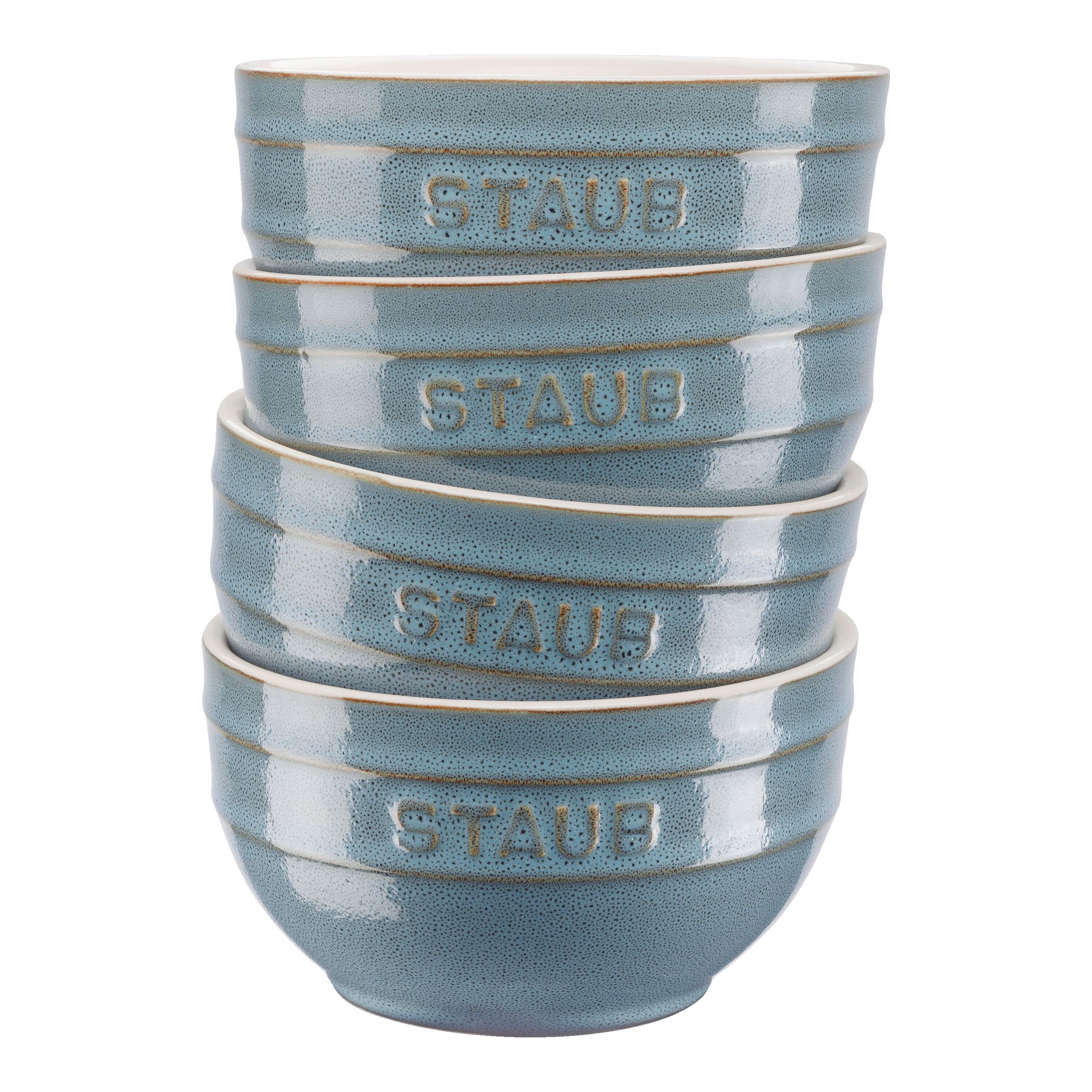 14 cm / 4-pcs ceramic Bowl set ancient-turquoise