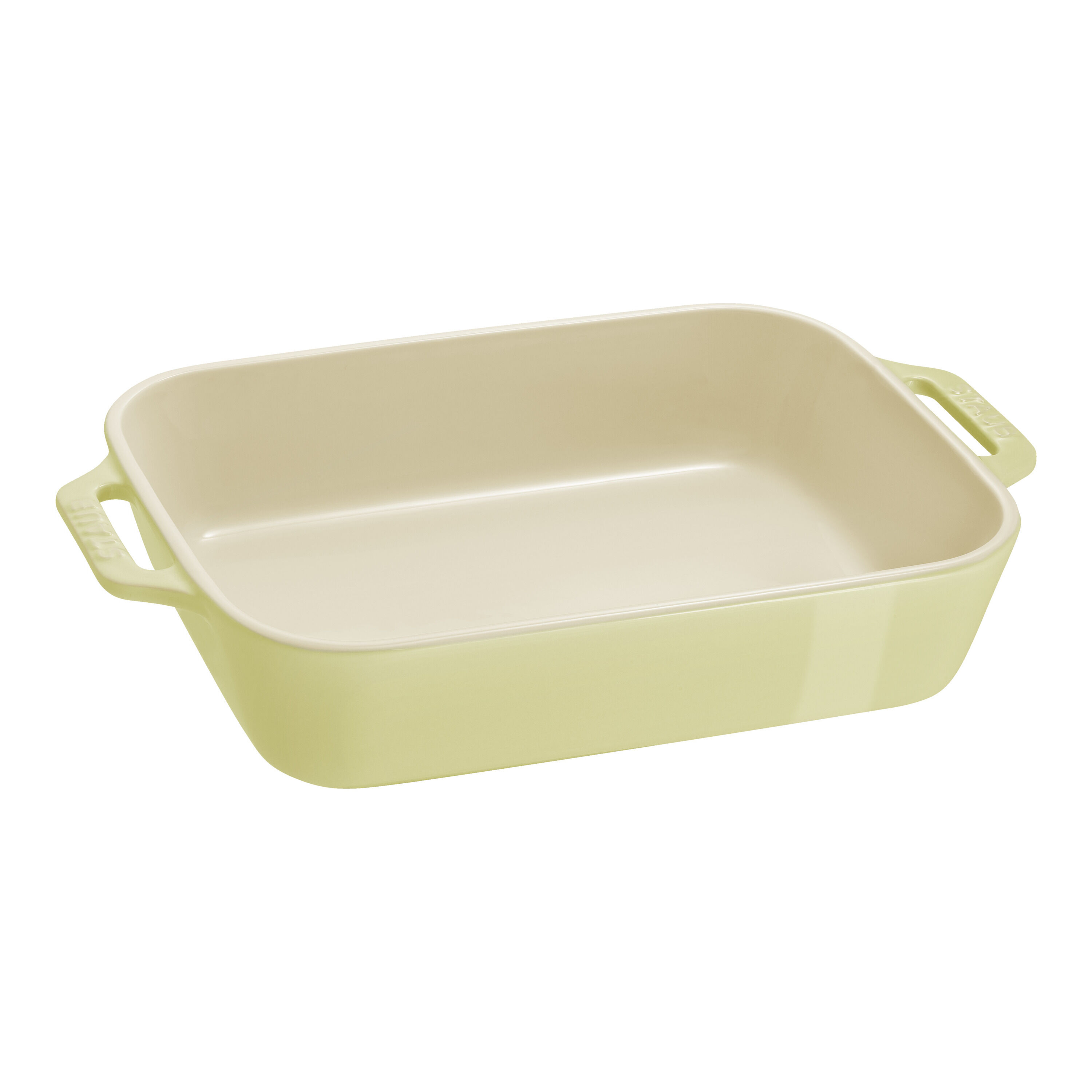 2-pcs rectangular ceramic Ovenware set light green