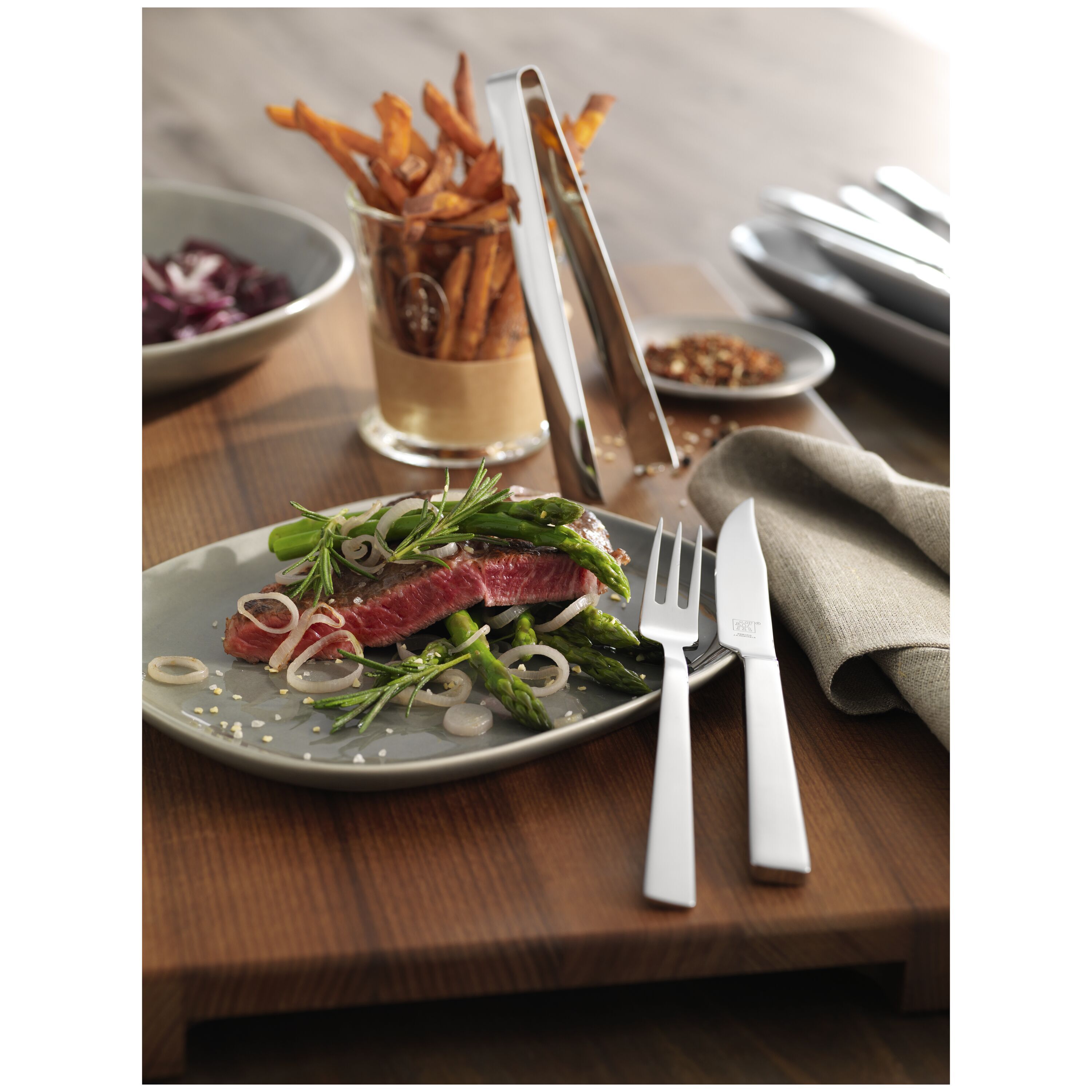2-pcs polished Steak cutlery set
