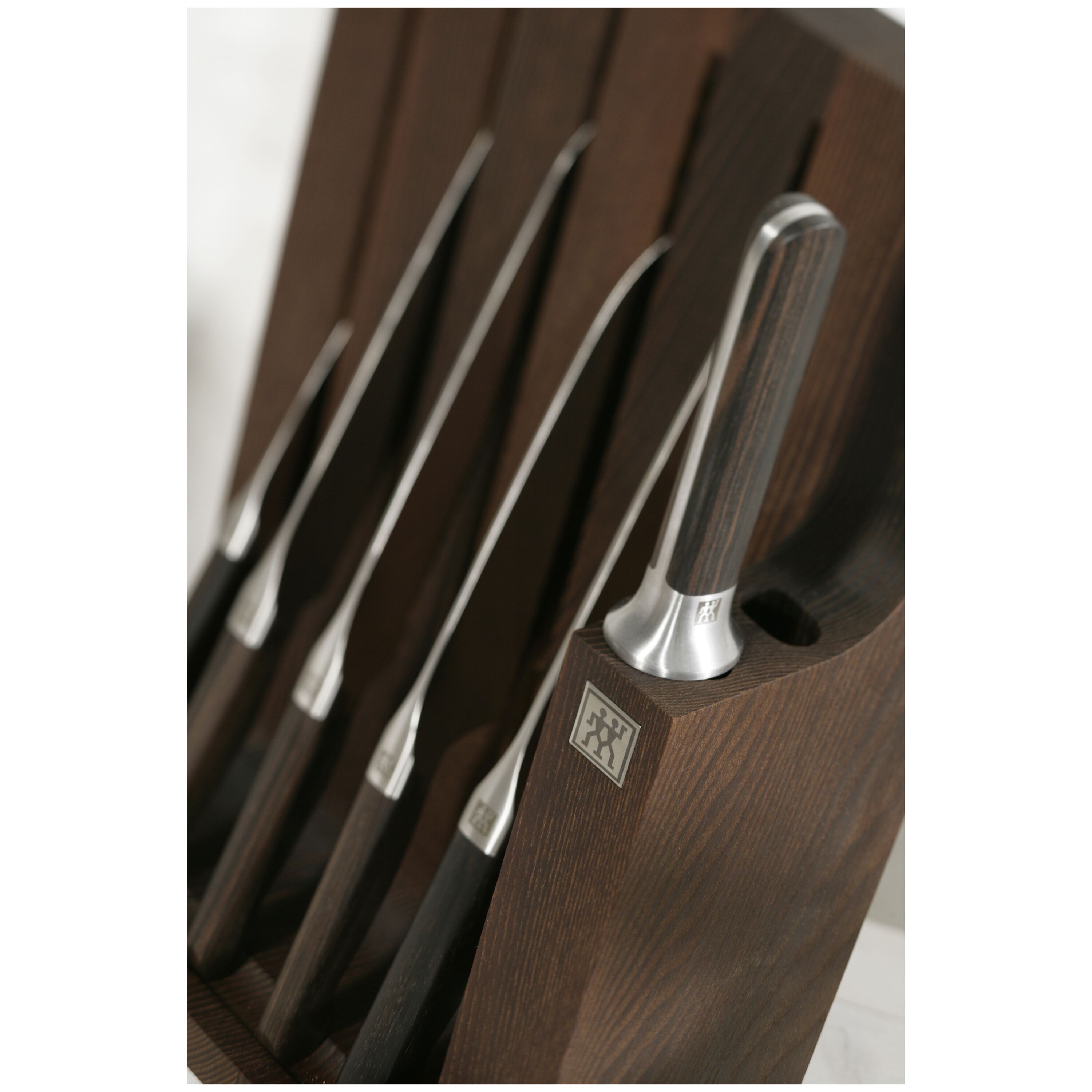 5 slot brown Knife block empty