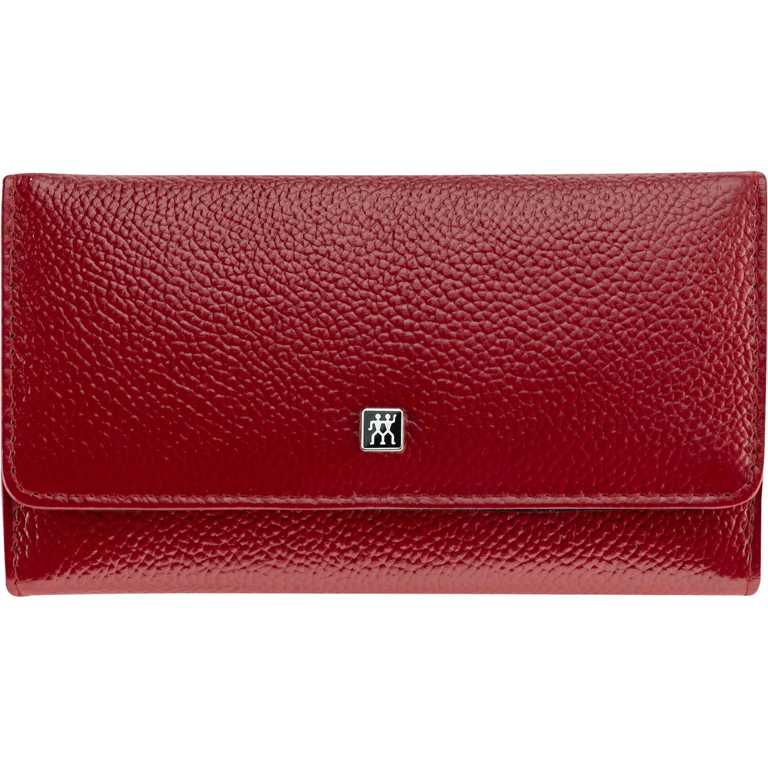 5-pcs Calf leather Snap fastener case red