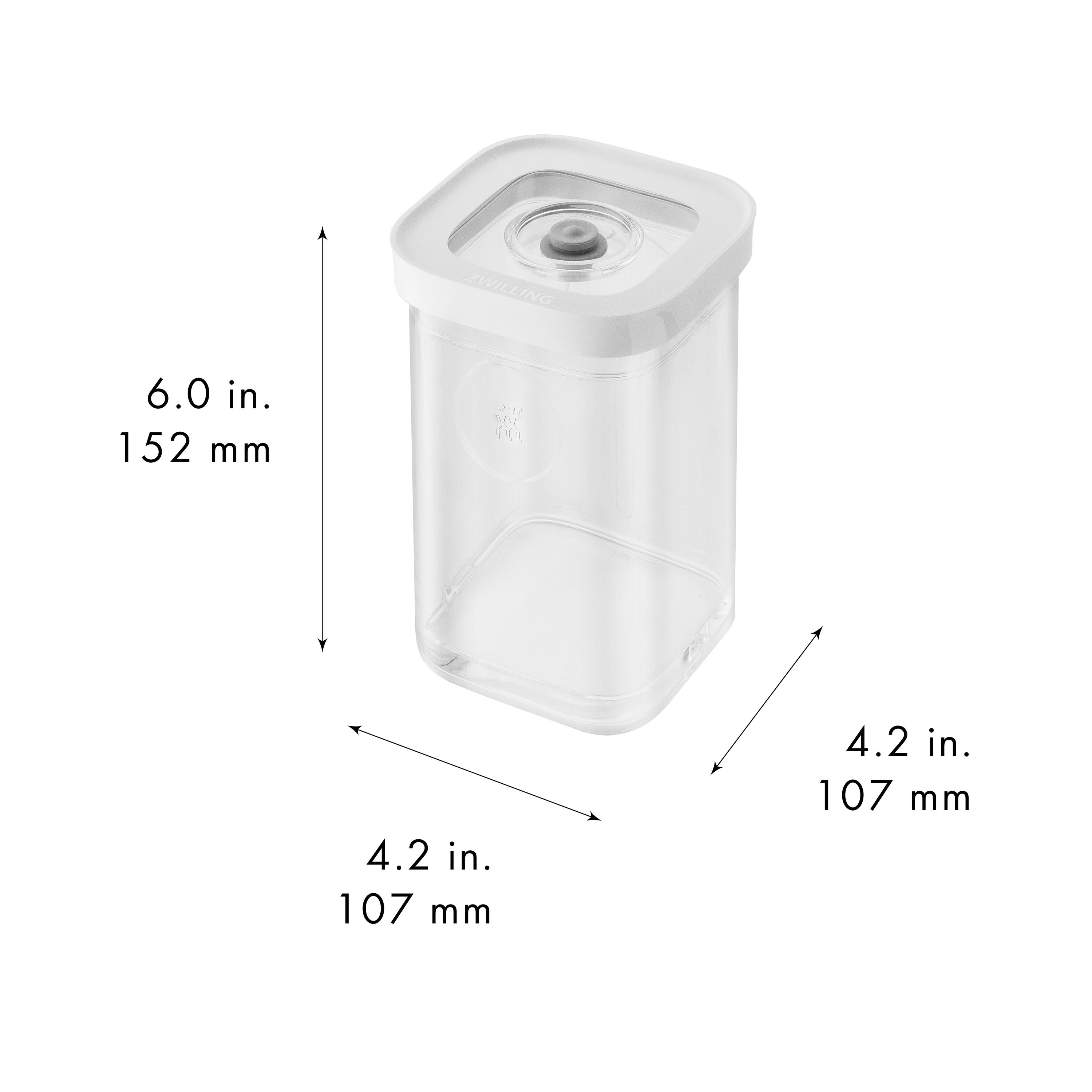 CUBE Box 2S / 11 cm, transparent-white
