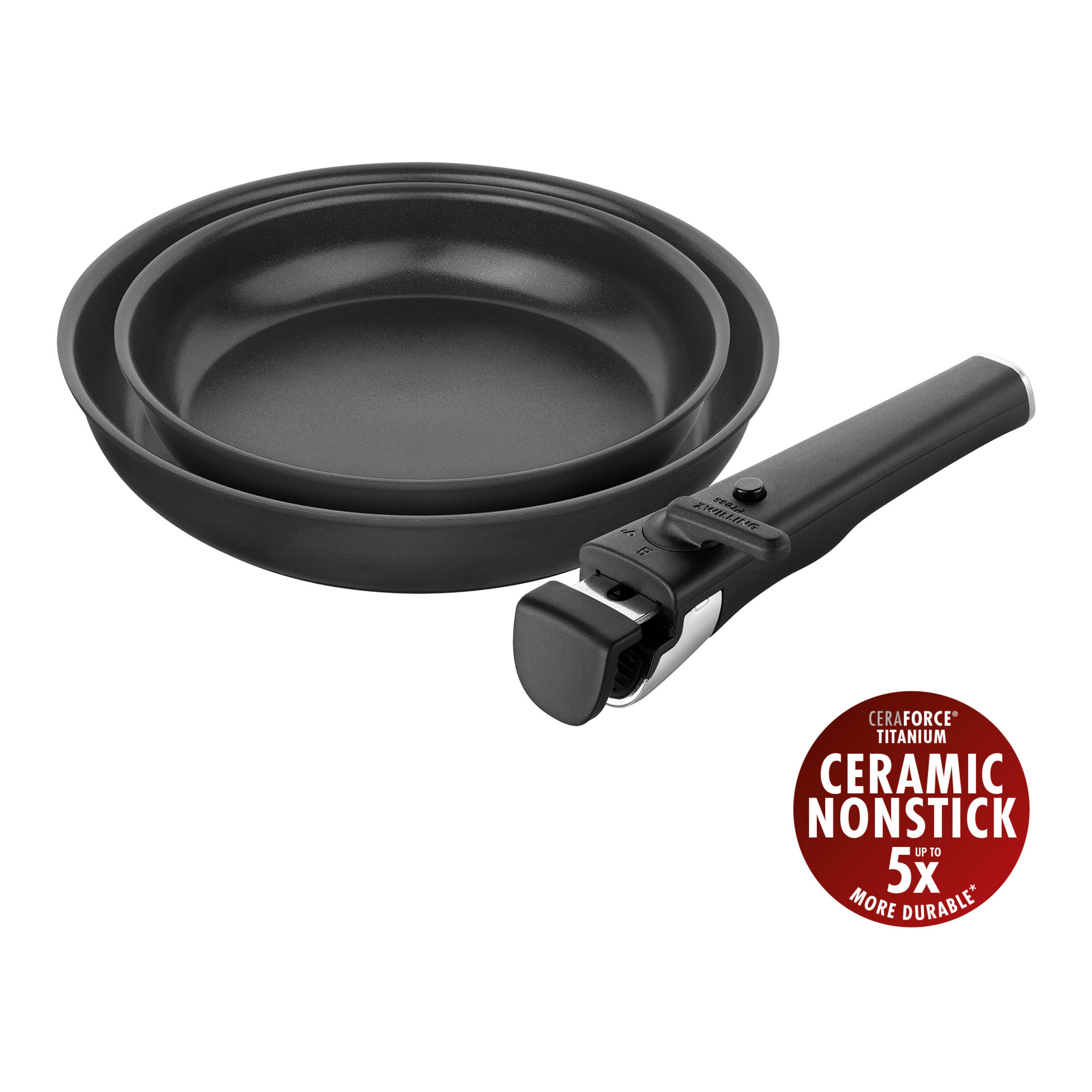 3-pcs Aluminium Frying pan set black