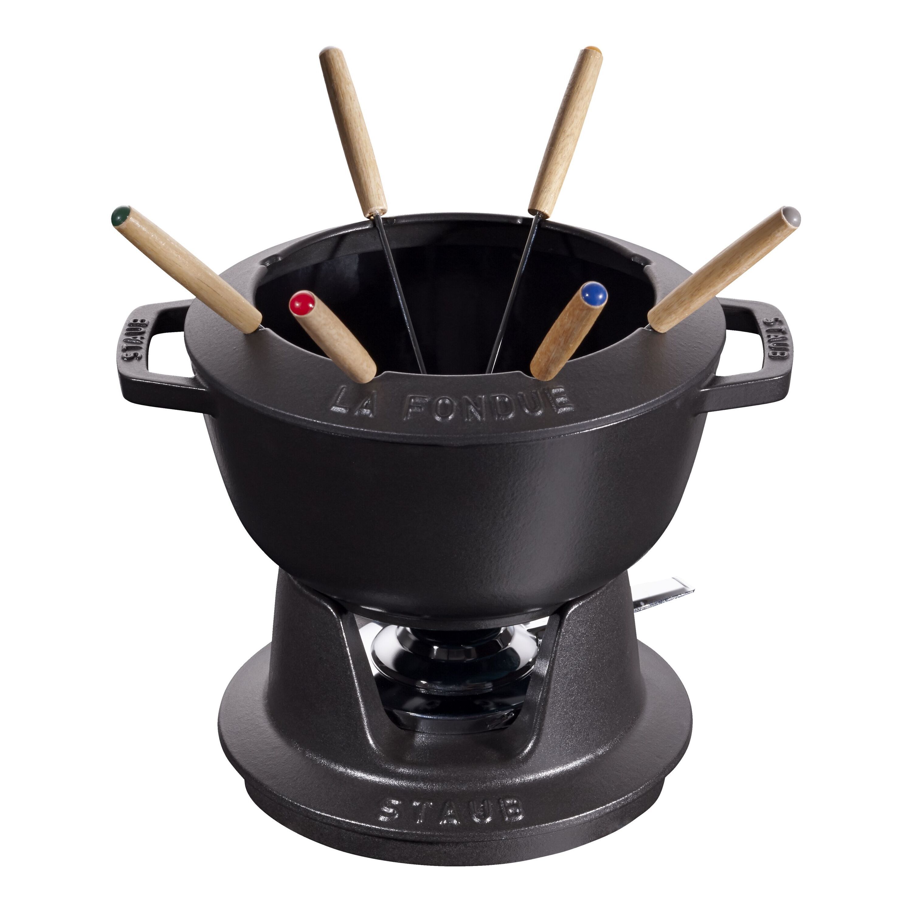 20 cm Cast iron Fondue Set black