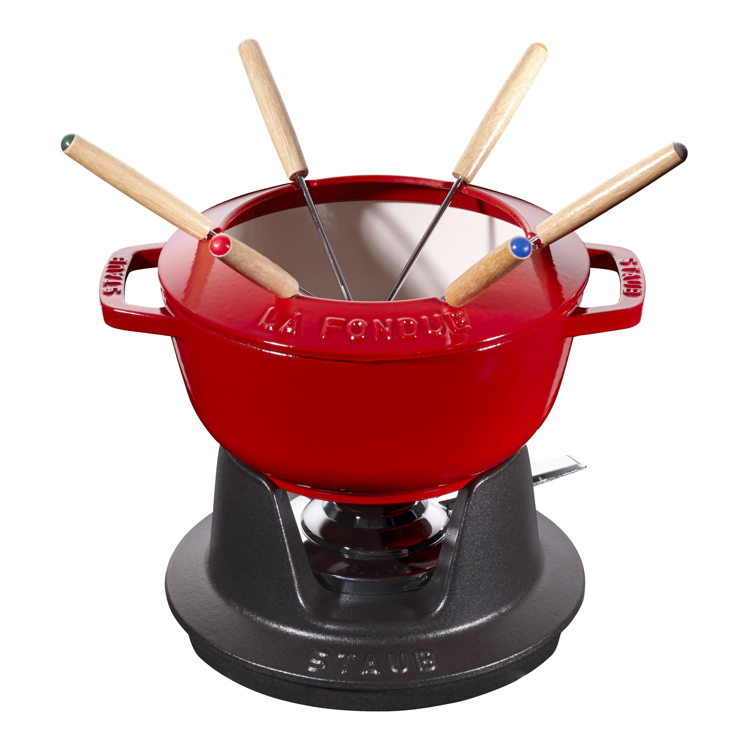 18 cm Cast iron Fondue Set cherry