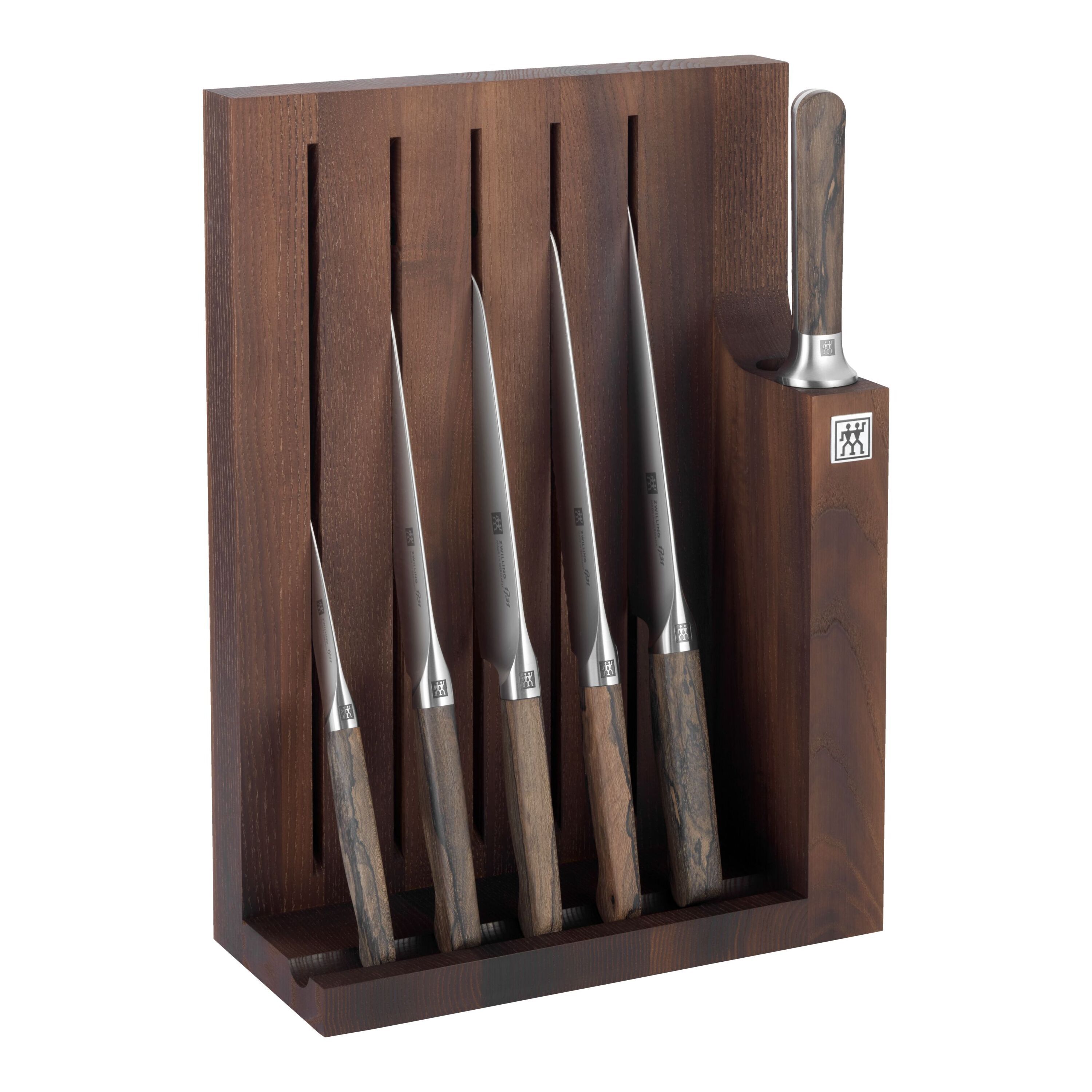 7-pcs, Knife block set, brown