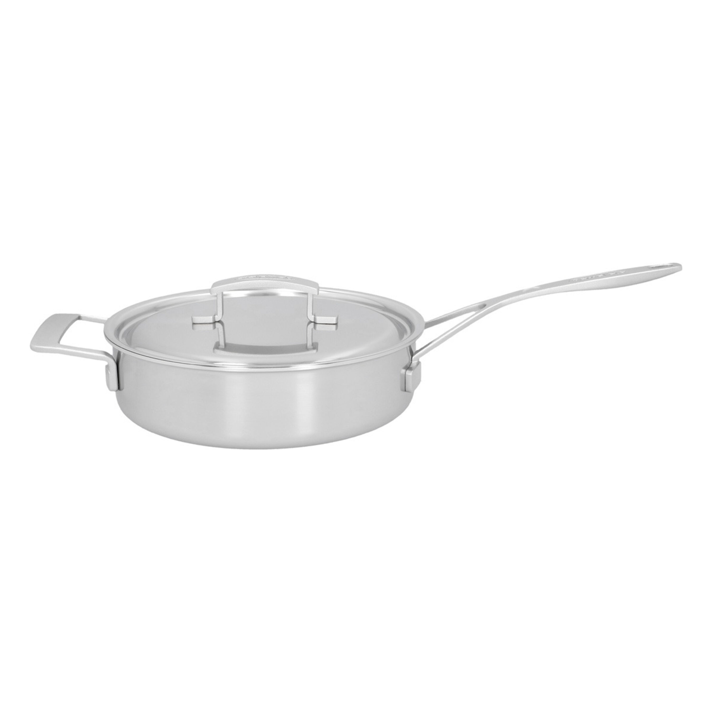 24 cm round 18/10 Stainless Steel Saute pan with lid silver