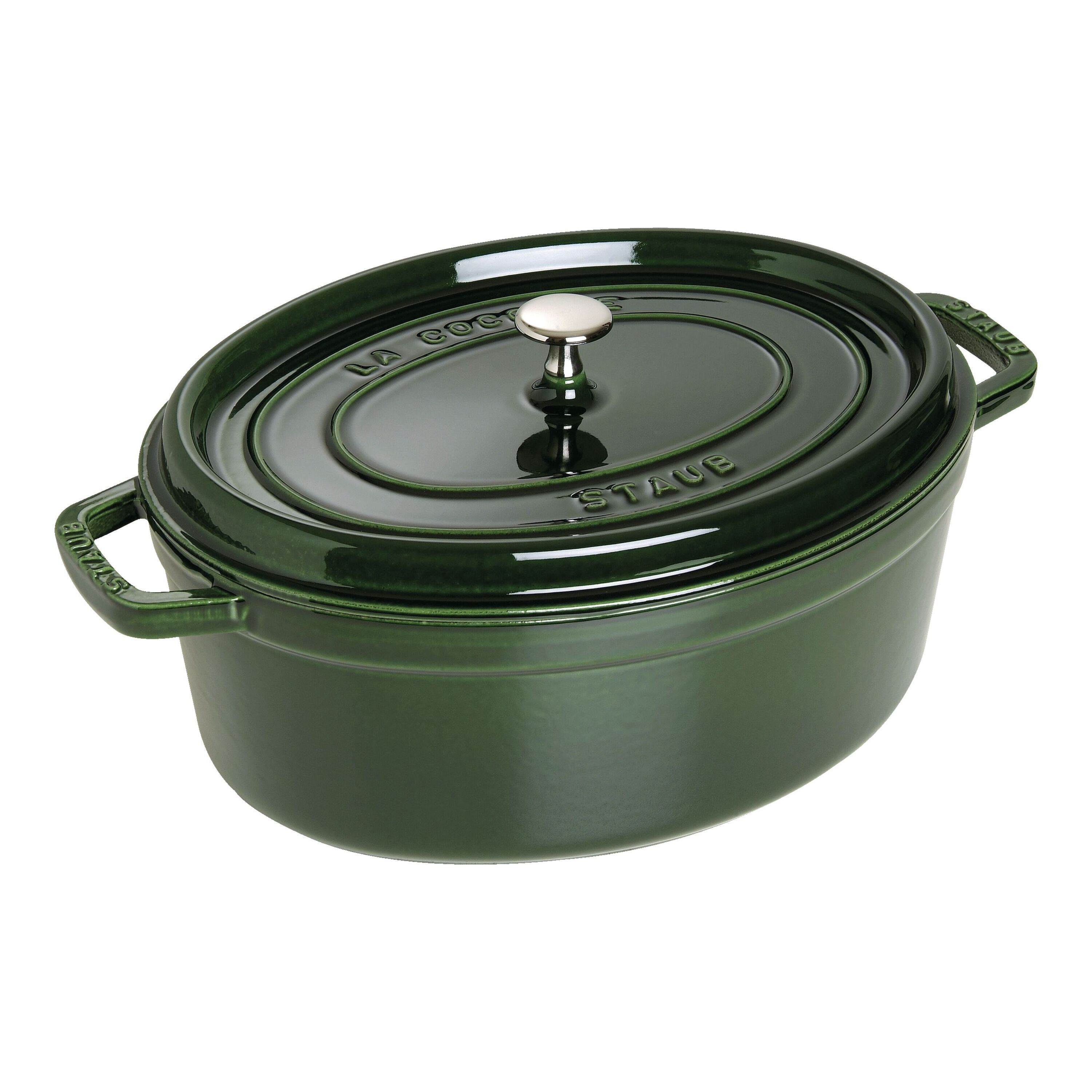 31 cm oval Cast iron Cocotte basil-green