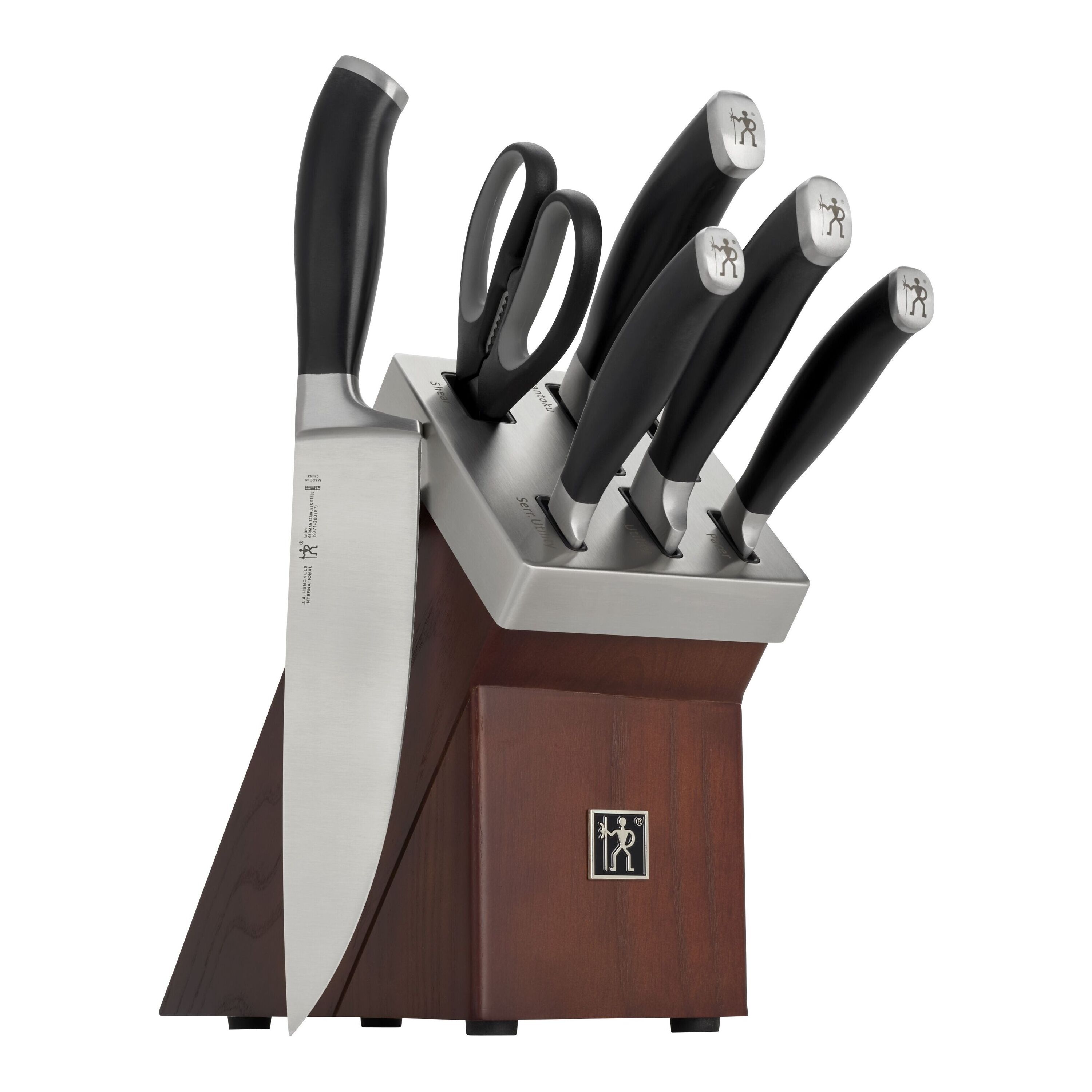 7-pcs, Knife block set, brown