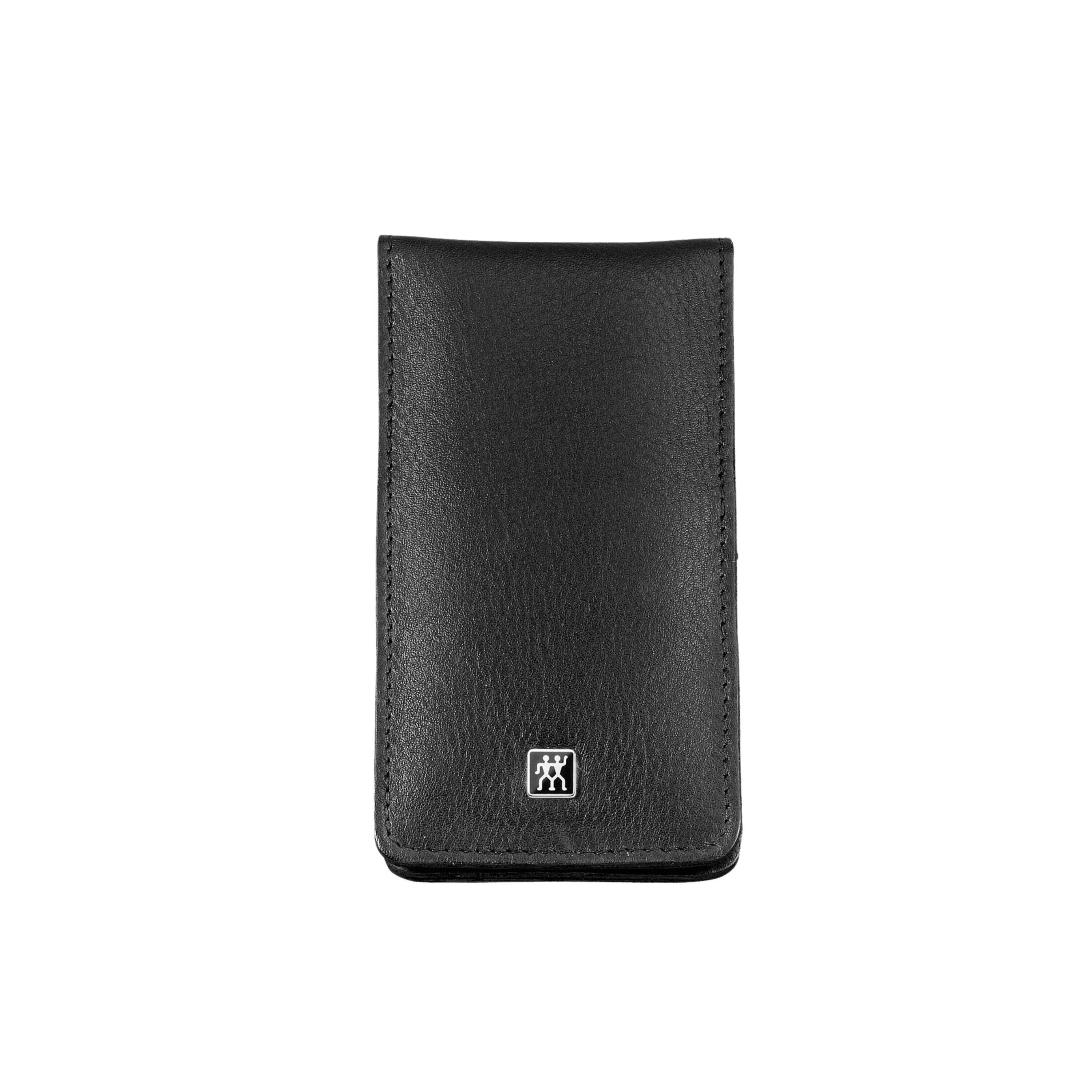 4-pcs Calf leather Snap fastener case black