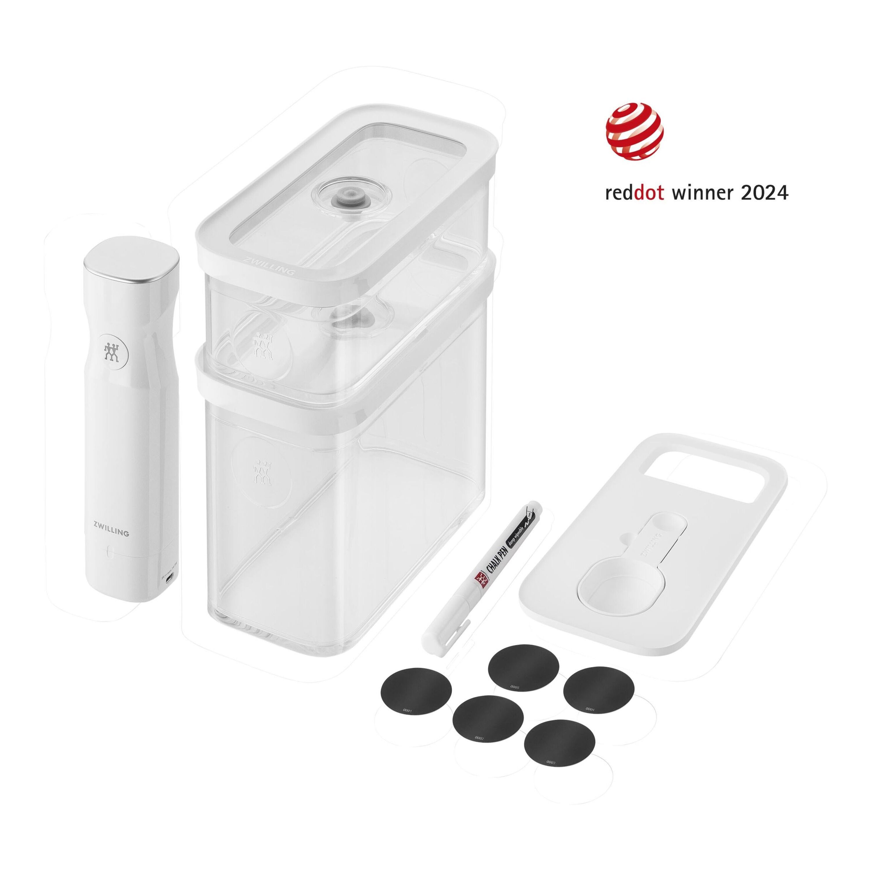 CUBE Vacuum starter set, M / 5-pcs, transparent-white