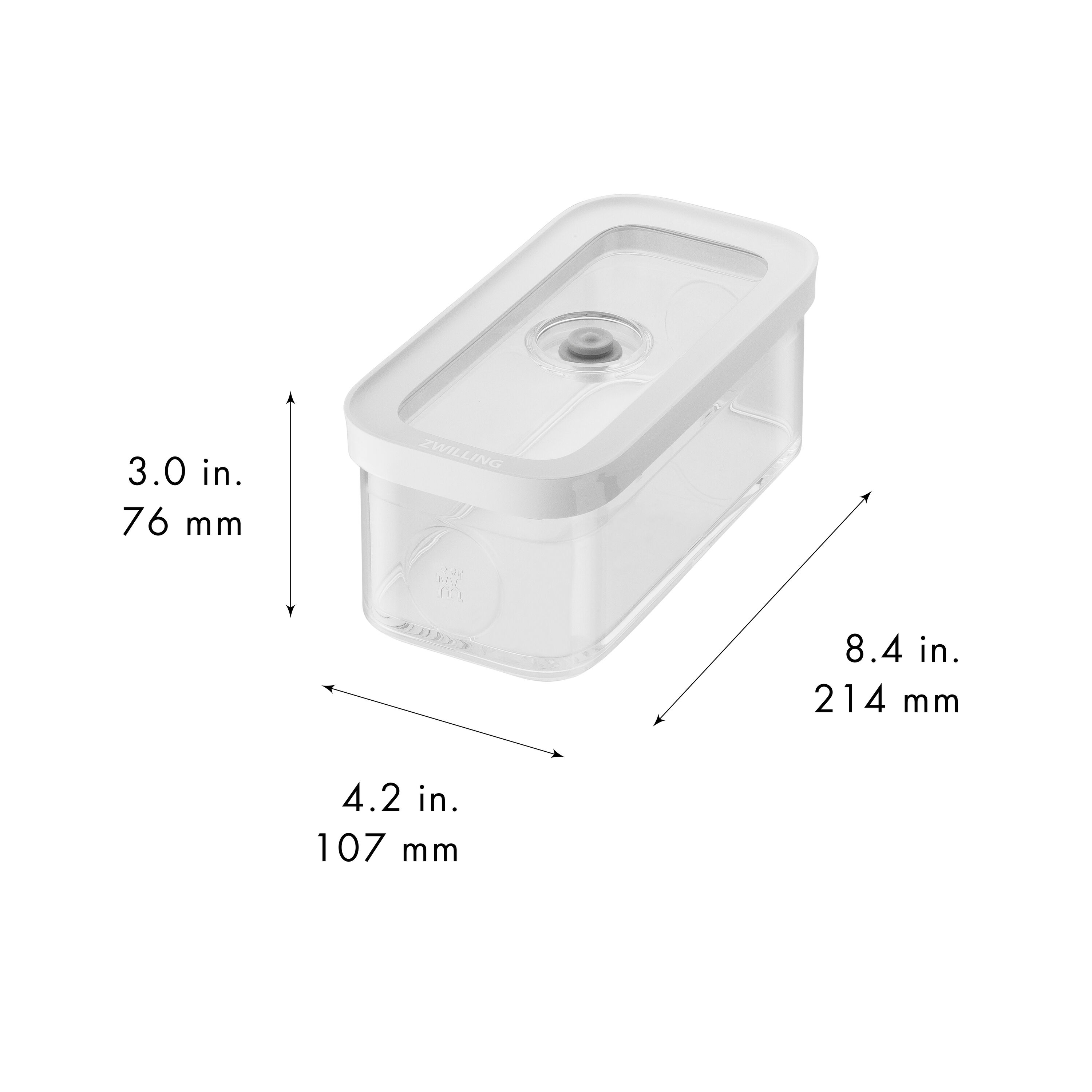 CUBE Box M / 21 cm, transparent-white