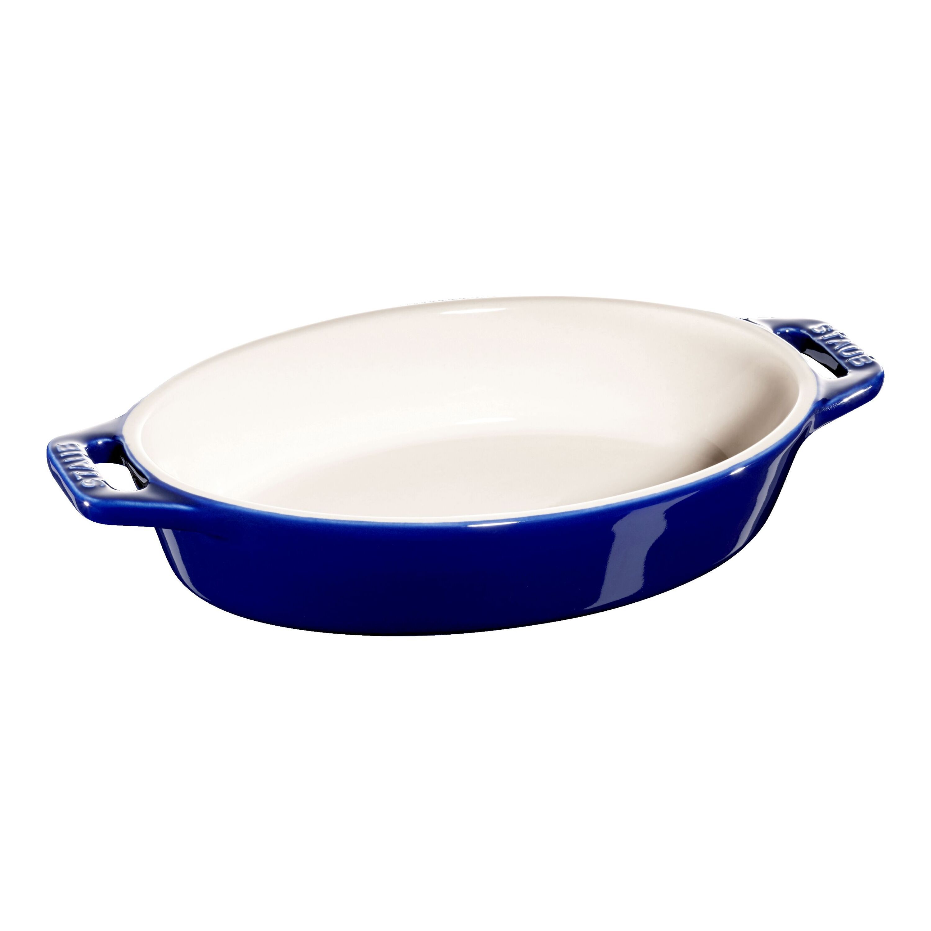 17 cm oval ceramic Oven dish dark-blue