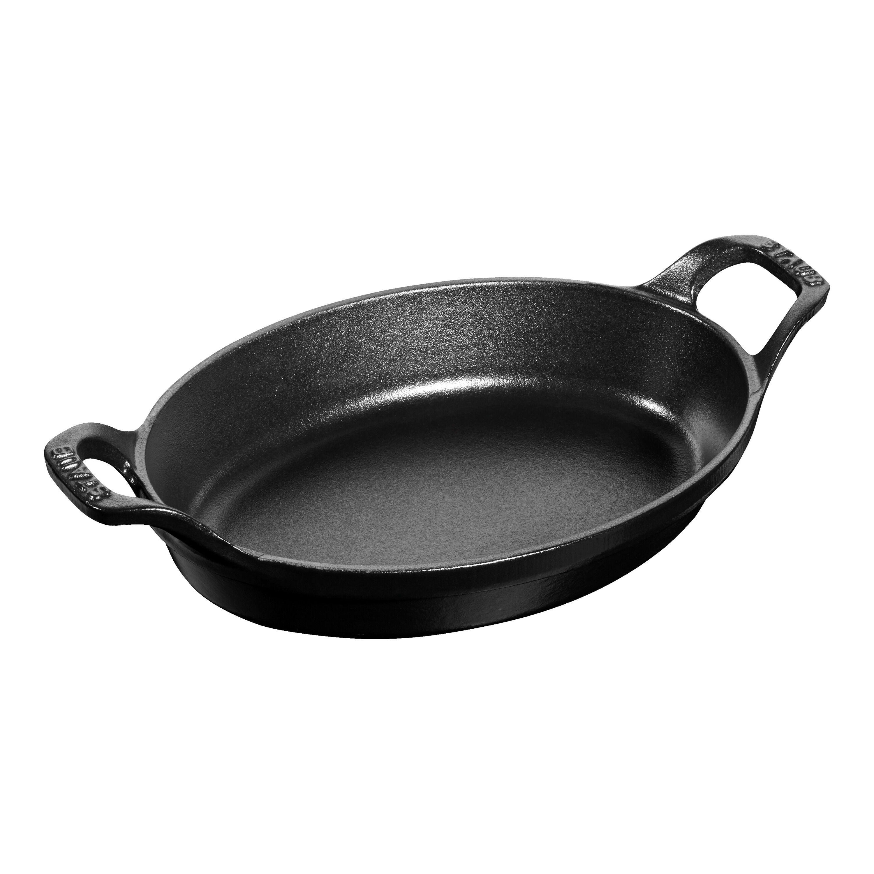 28 cm oval Cast iron Oven dish black