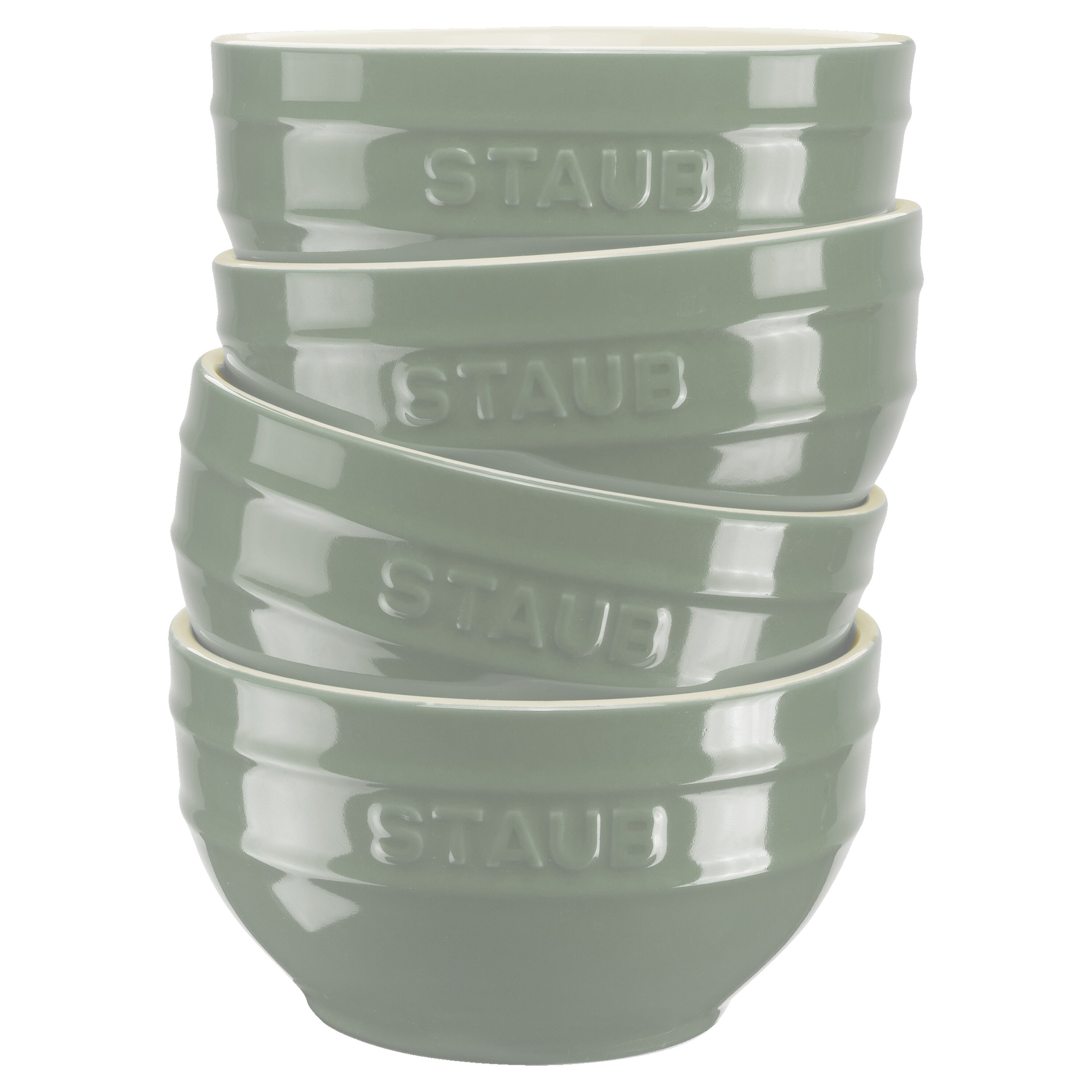 12 cm / 4-pcs ceramic Bowl set eucalyptus