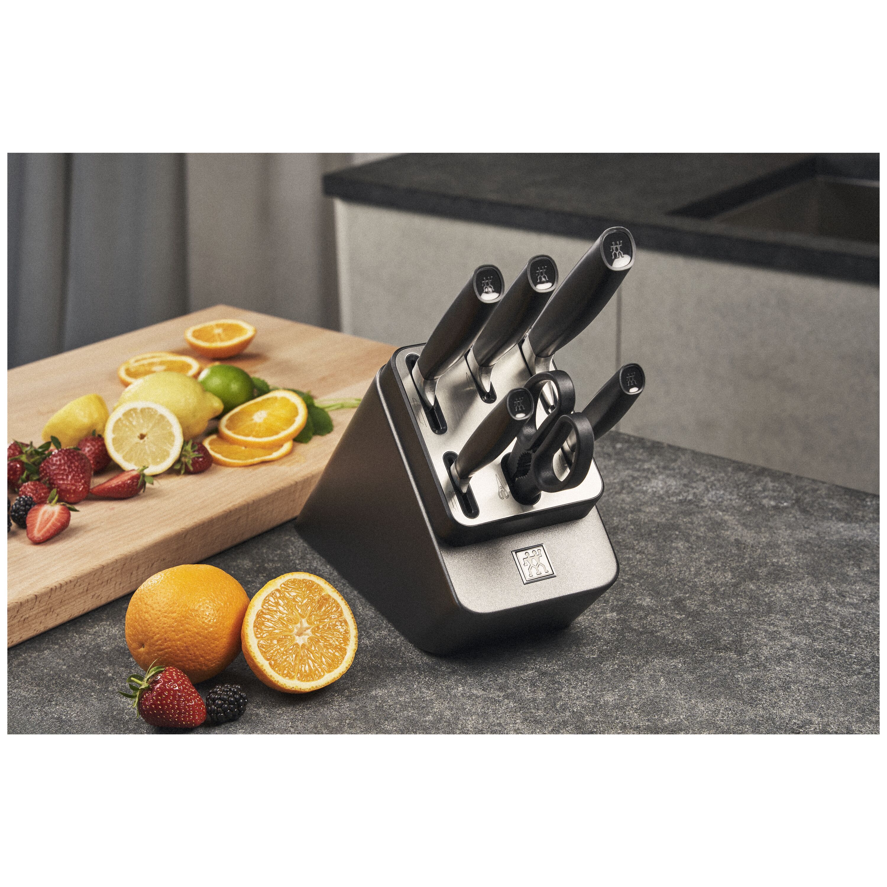 7-pcs, Knife block set, black, anthracite